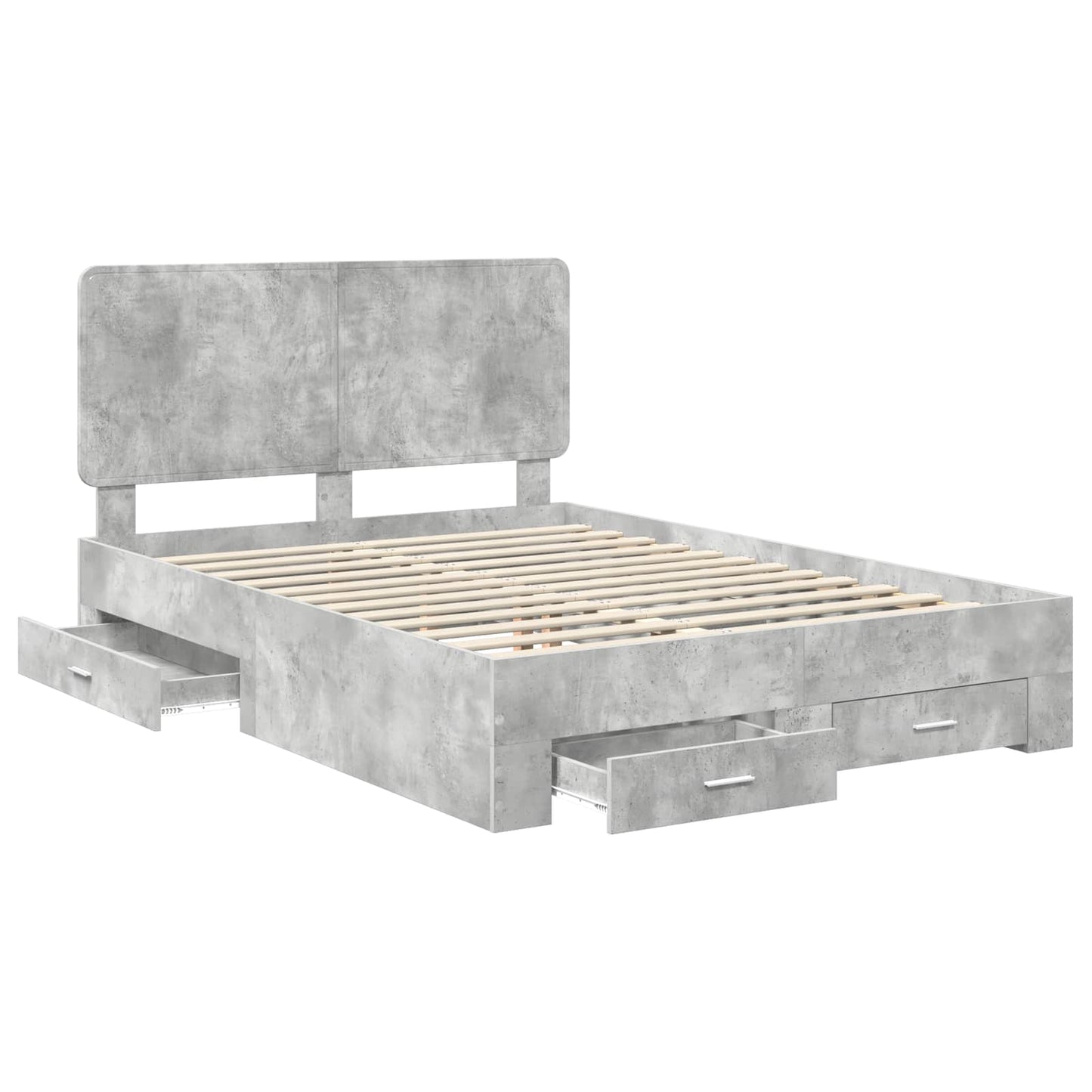 Bed Frame Concrete Grey 160 x 200 cm Engineered Wood