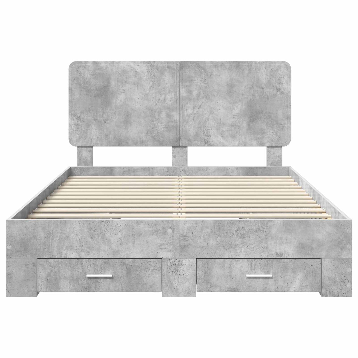 Bed Frame Concrete Grey 160 x 200 cm Engineered Wood