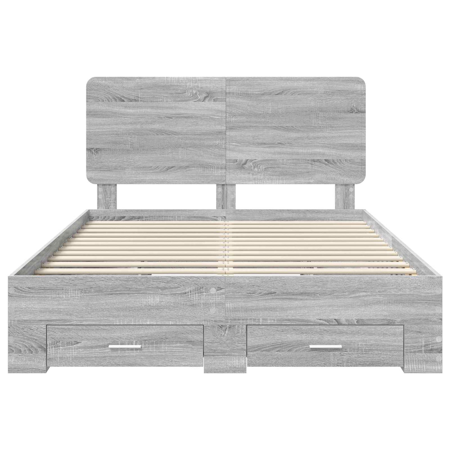 Bed Frame with Drawer Grey Sonoma 140 x 200 cm Engineered Wood
