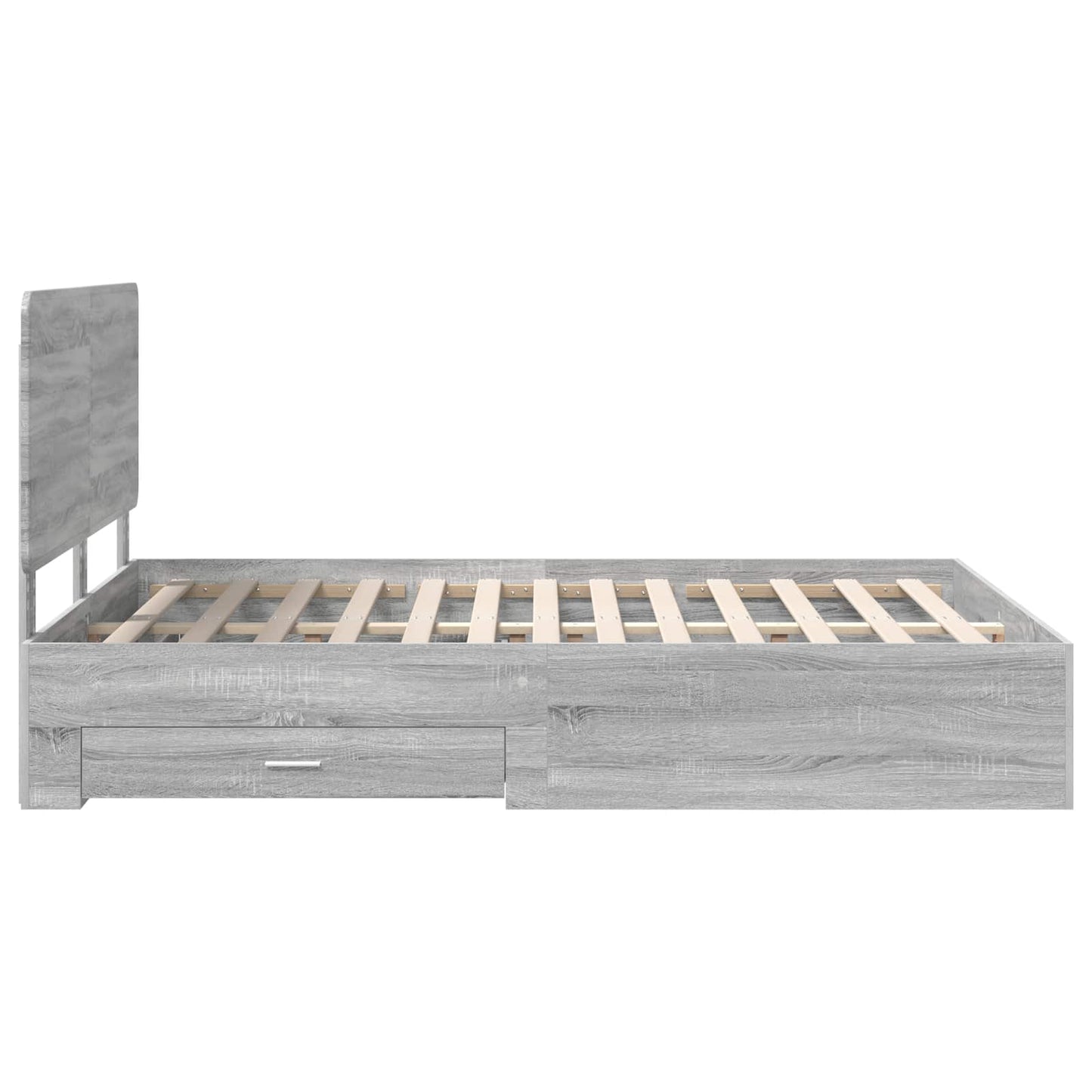 Bed Frame with Drawer Grey Sonoma 140 x 200 cm Engineered Wood