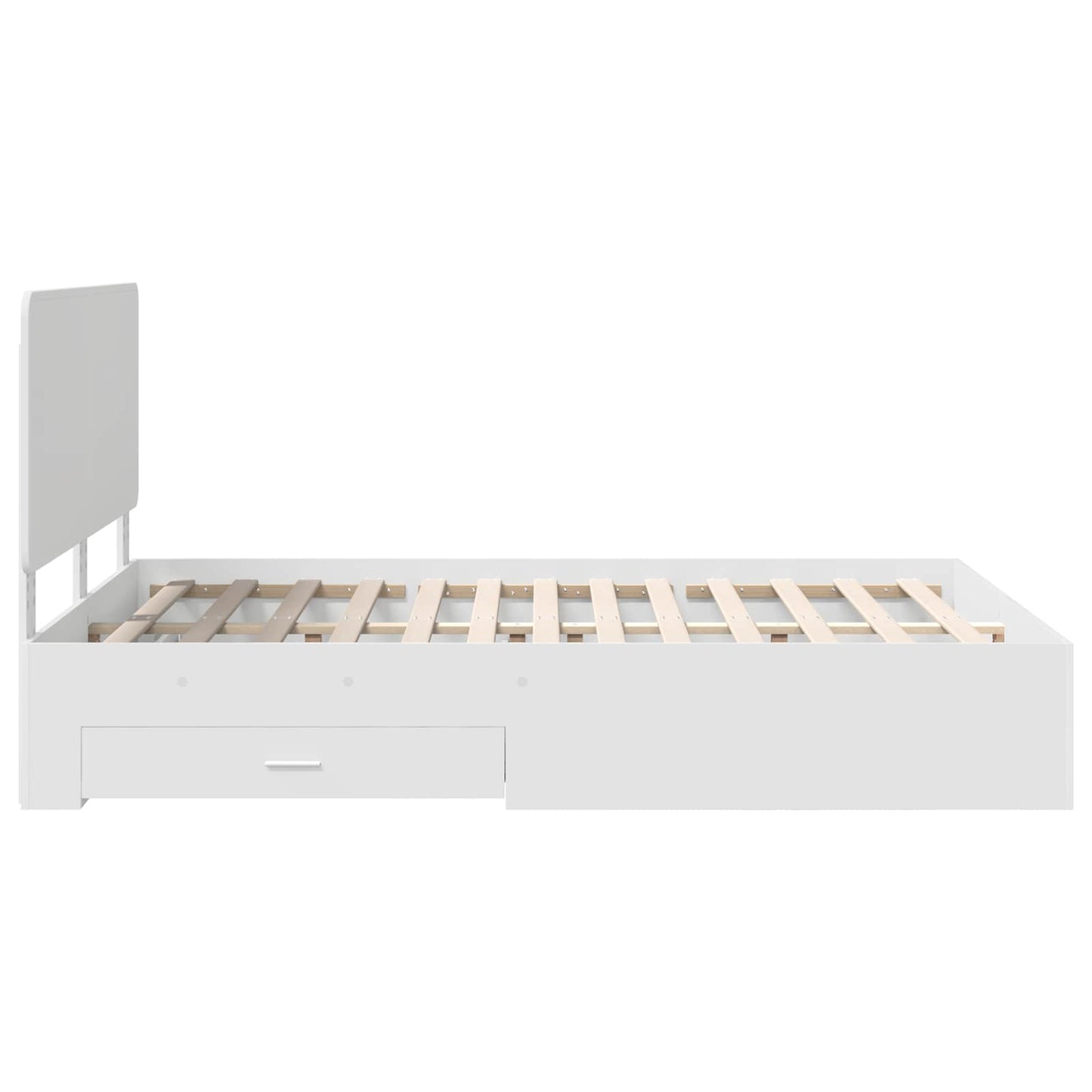 Bed Frame with Headboard White 140 x 190 cm Engineered Wood