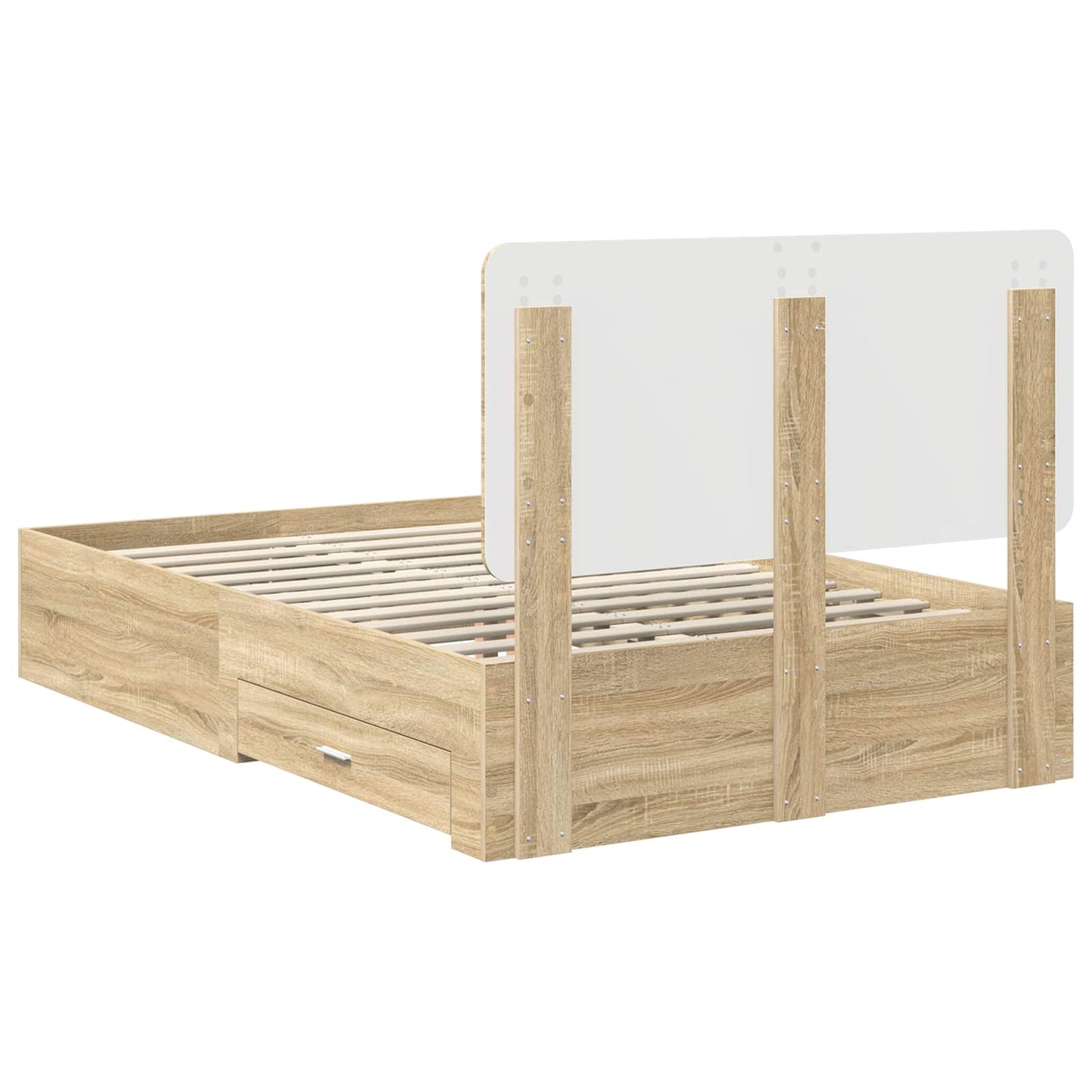 Bed Frame with Drawer Sonoma Oak 135 x 190 cm Engineered Wood