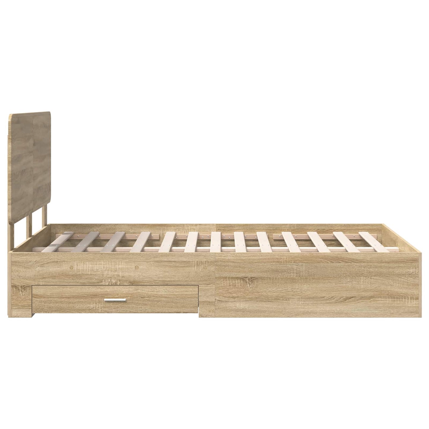Bed Frame with Drawer Sonoma Oak 135 x 190 cm Engineered Wood