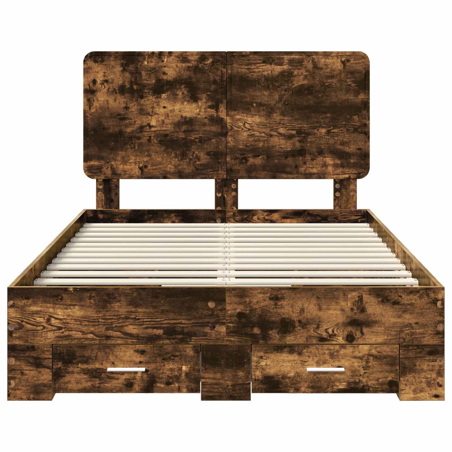 Bed Frame with Drawer Smoked Oak 120 x 200 cm Engineered Wood