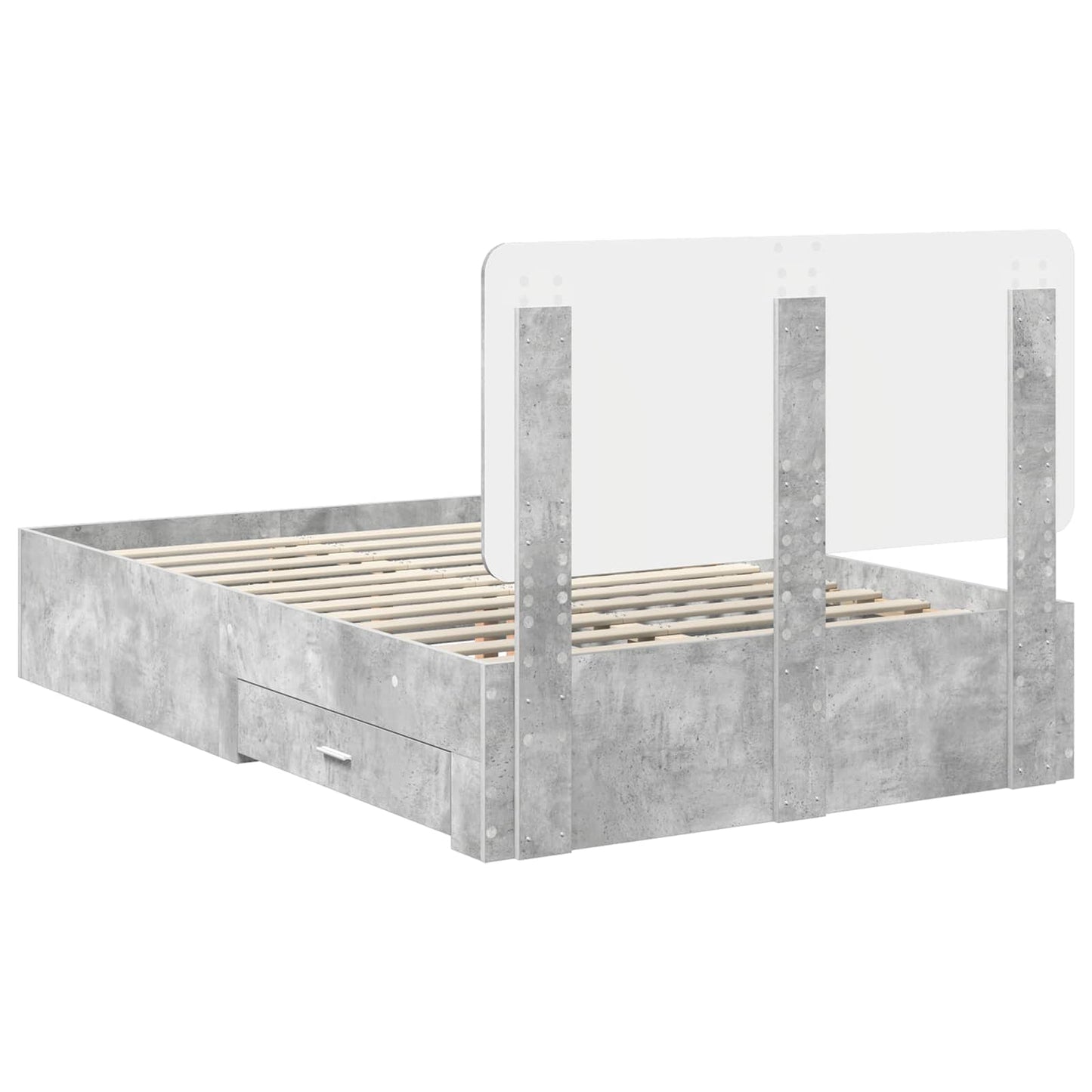 Bed Frame Concrete Grey 120 x 190 cm Engineered Wood