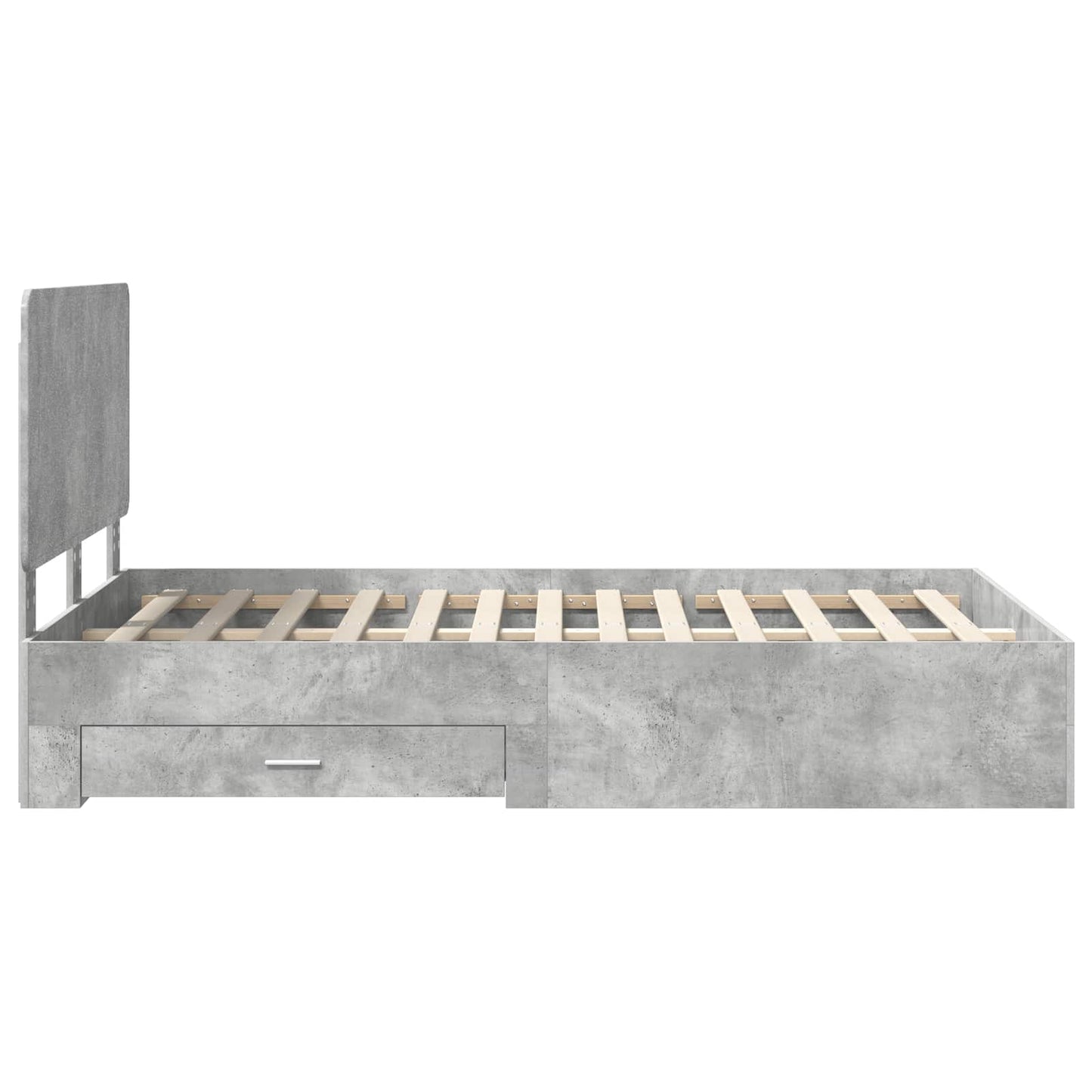 Bed Frame Concrete Grey 120 x 190 cm Engineered Wood