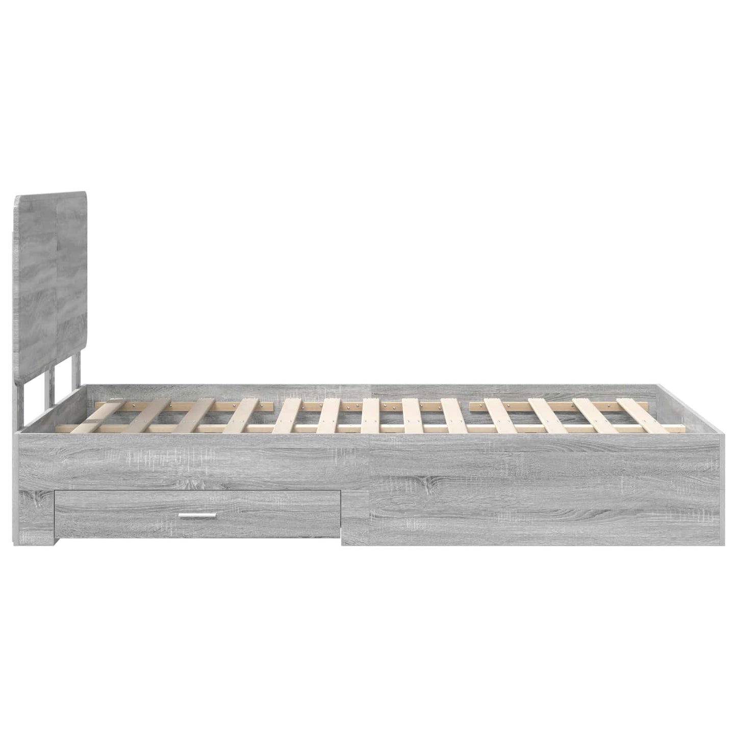Bed Frame with Drawer Grey Sonoma 120 x 190 cm Engineered Wood