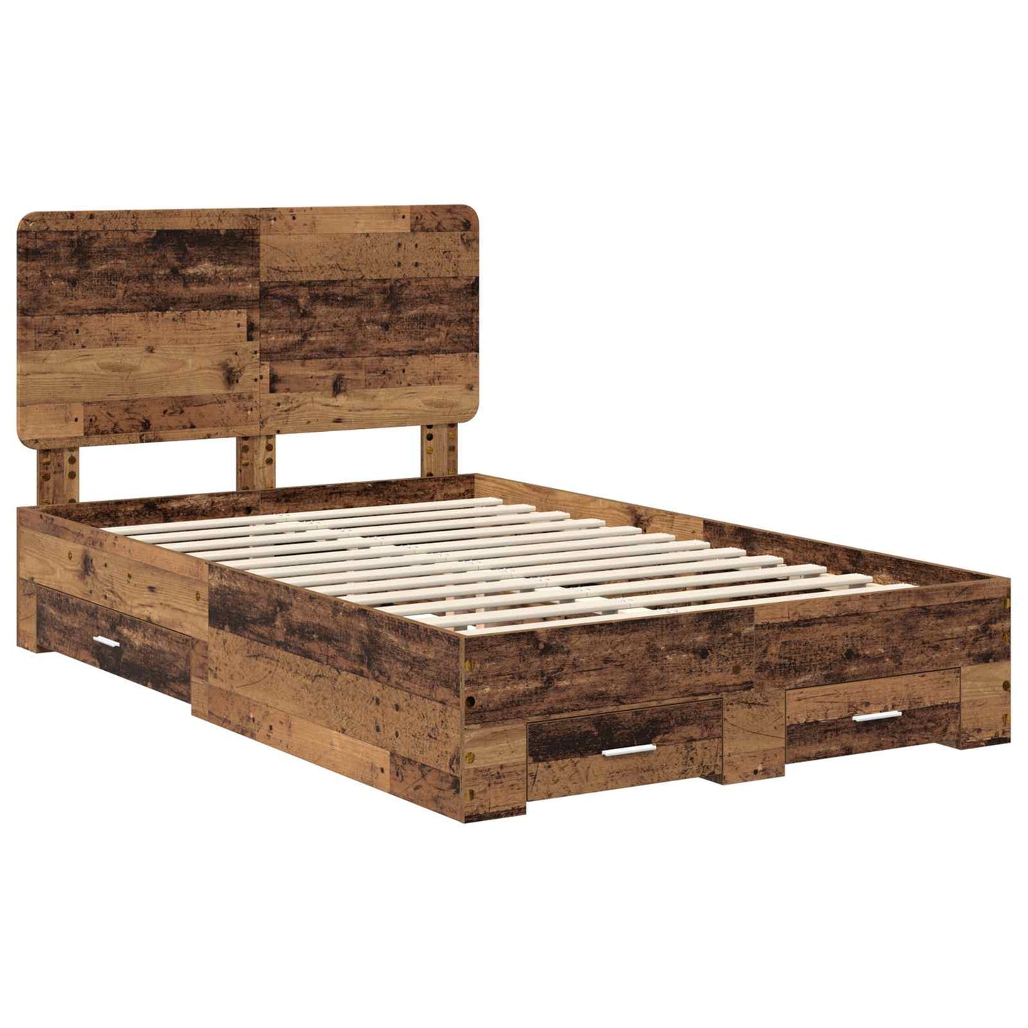 Bed Frame with Headboard Old Wood 120 x 190 cm Engineered Wood