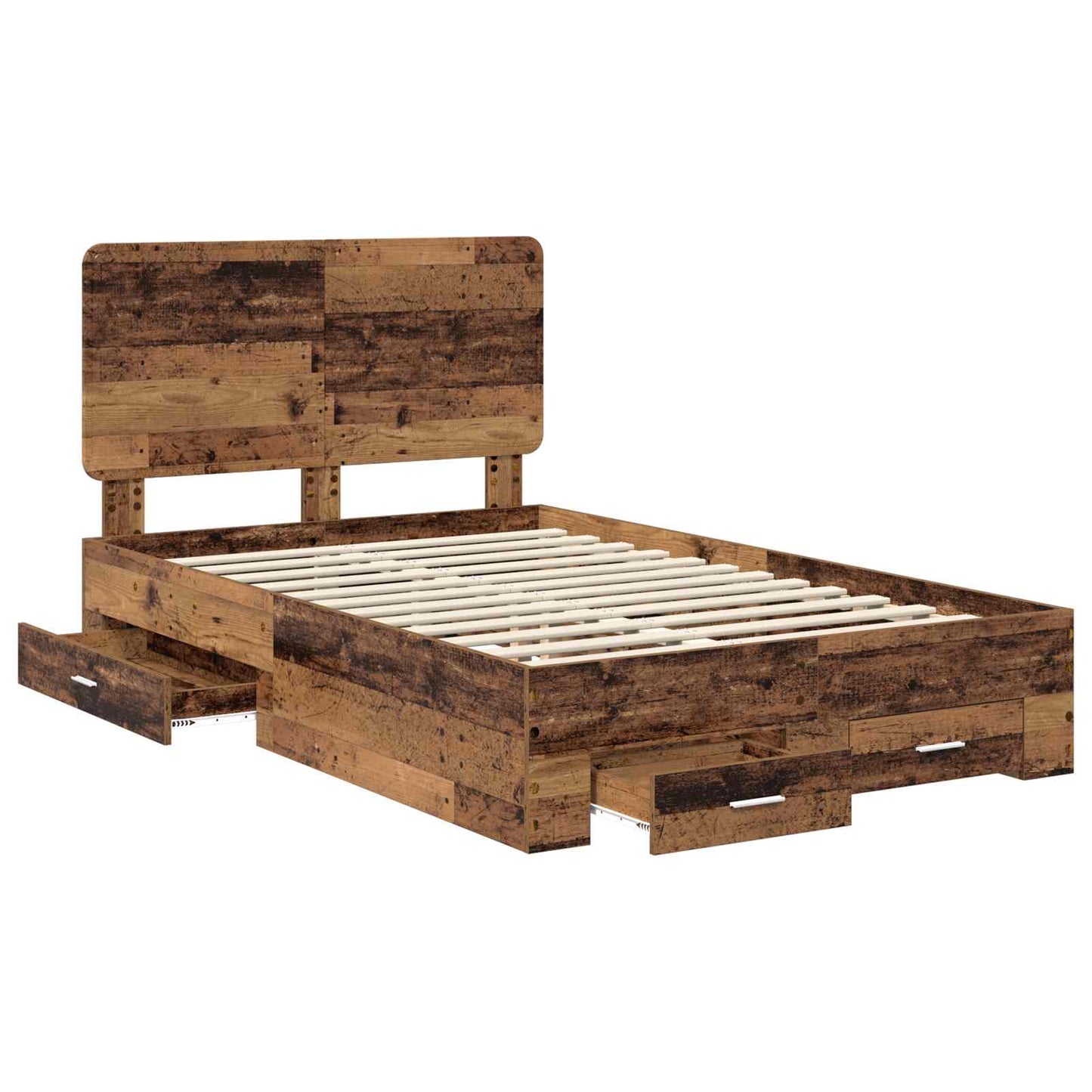 Bed Frame with Headboard Old Wood 120 x 190 cm Engineered Wood