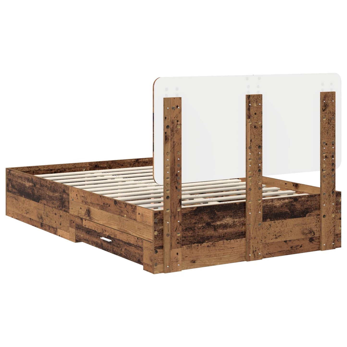 Bed Frame with Headboard Old Wood 120 x 190 cm Engineered Wood