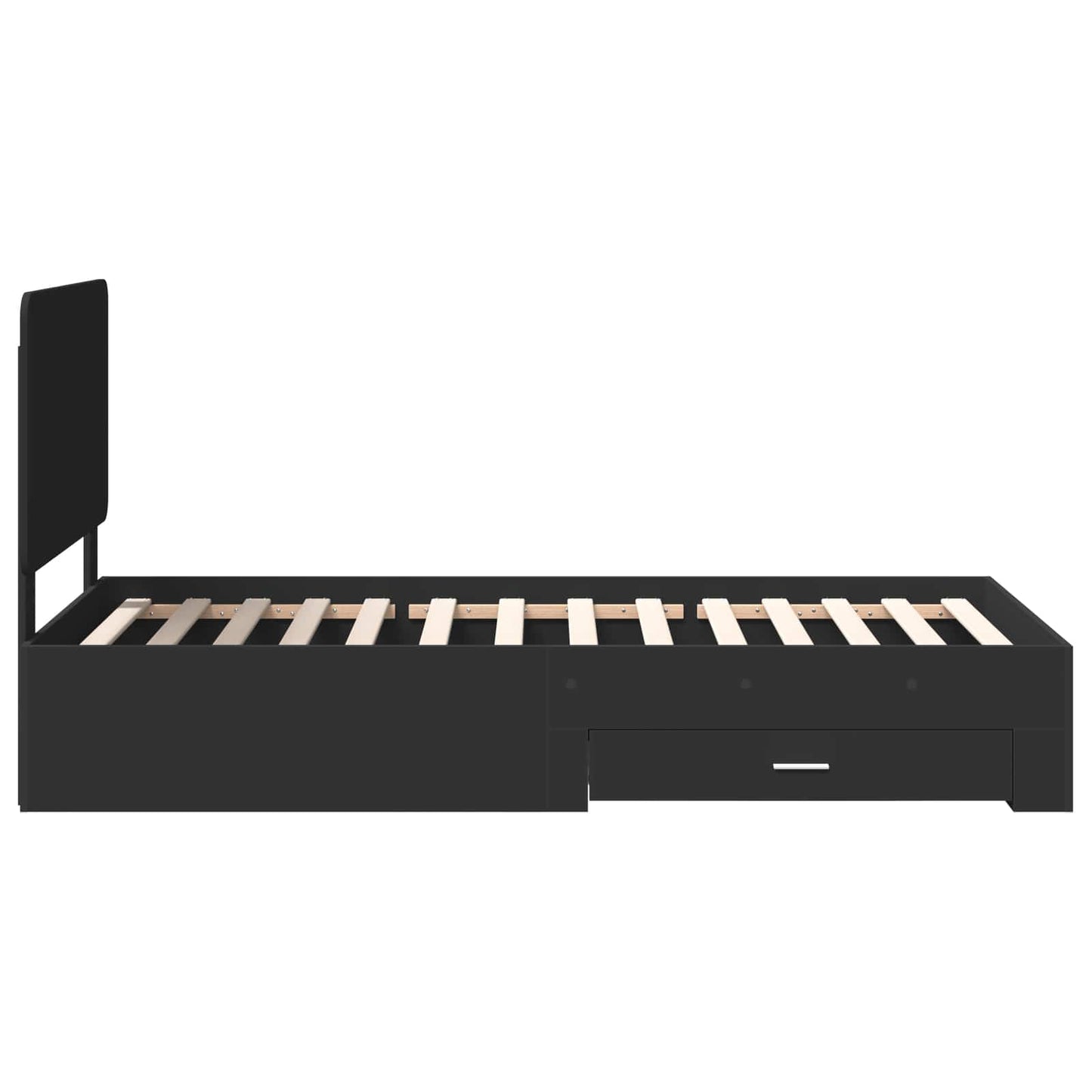 Bed Frame with Headboard Black 100 x 200 cm Engineered Wood