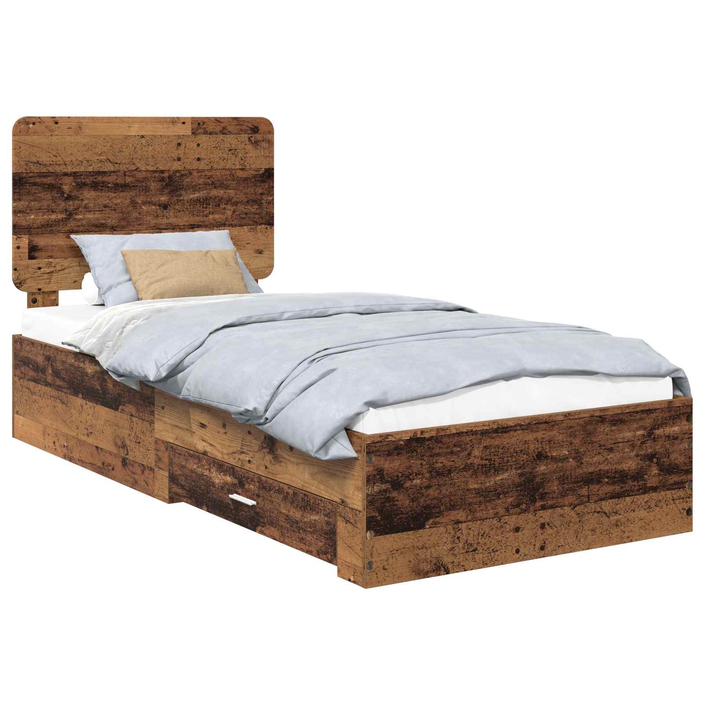 Bed Frame with Headboard Old Wood 100 x 200 cm Engineered Wood