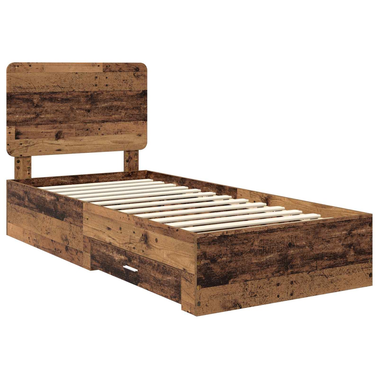 Bed Frame with Headboard Old Wood 90 x 200 cm Engineered Wood