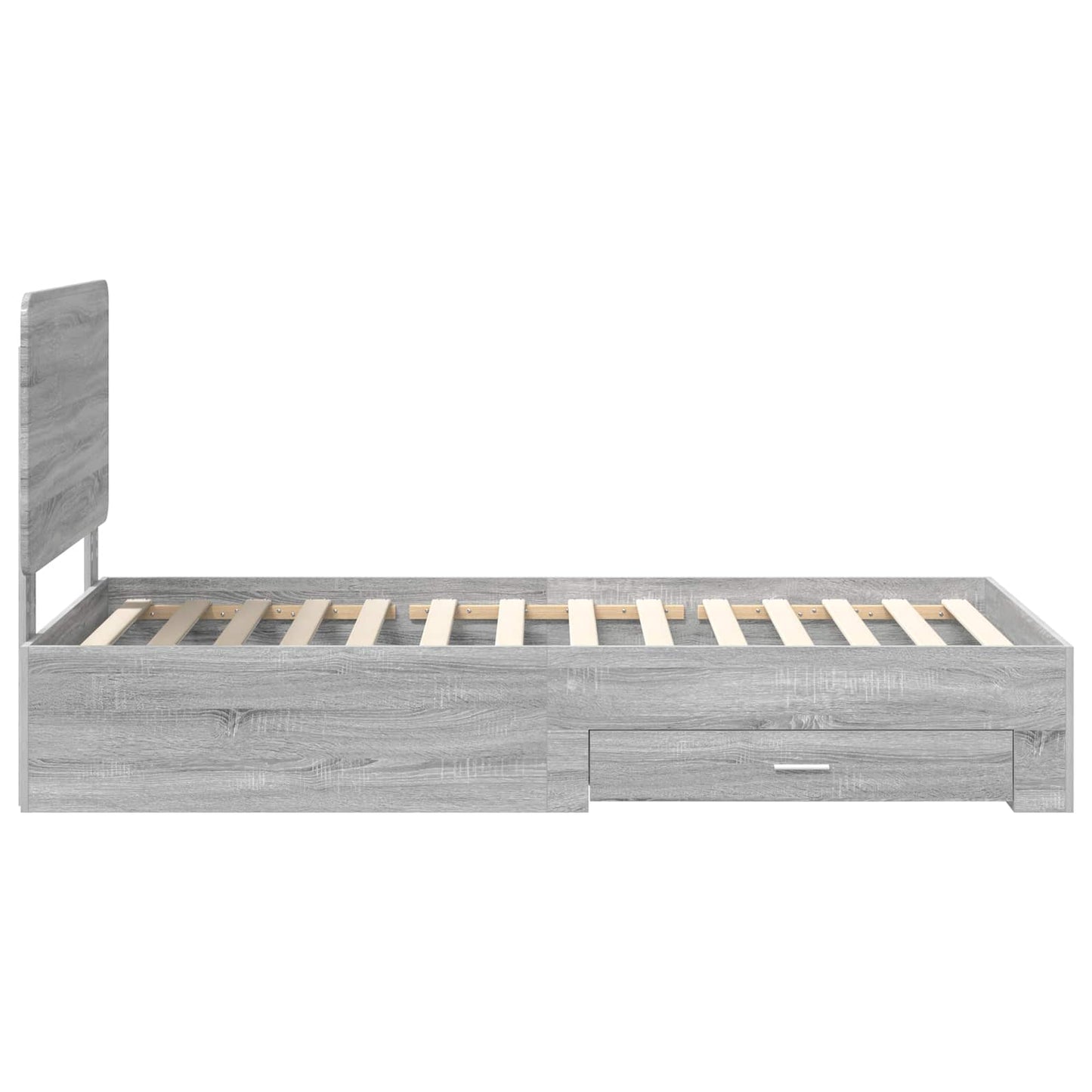 Bed Frame with Drawer Grey Sonoma 90 x 190 cm Engineered Wood