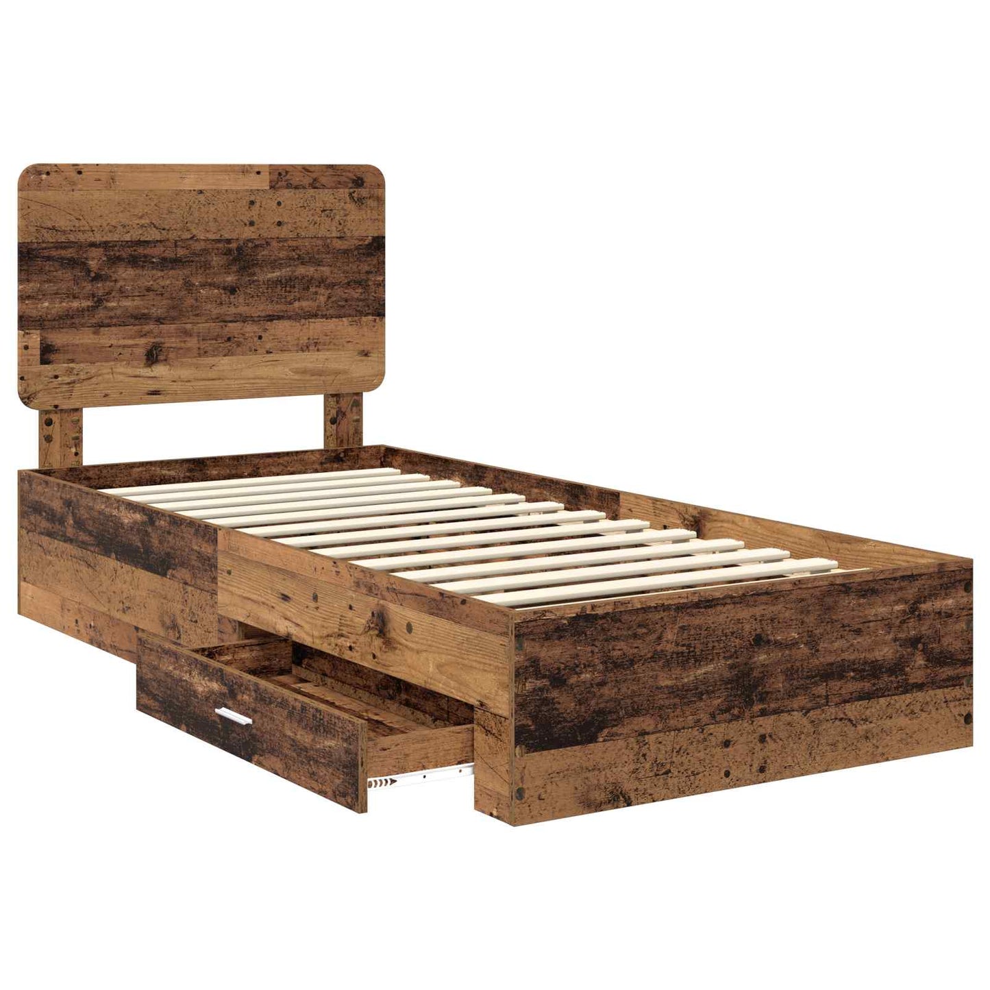 Bed Frame with Headboard Old Wood 90 x 190 cm Engineered Wood