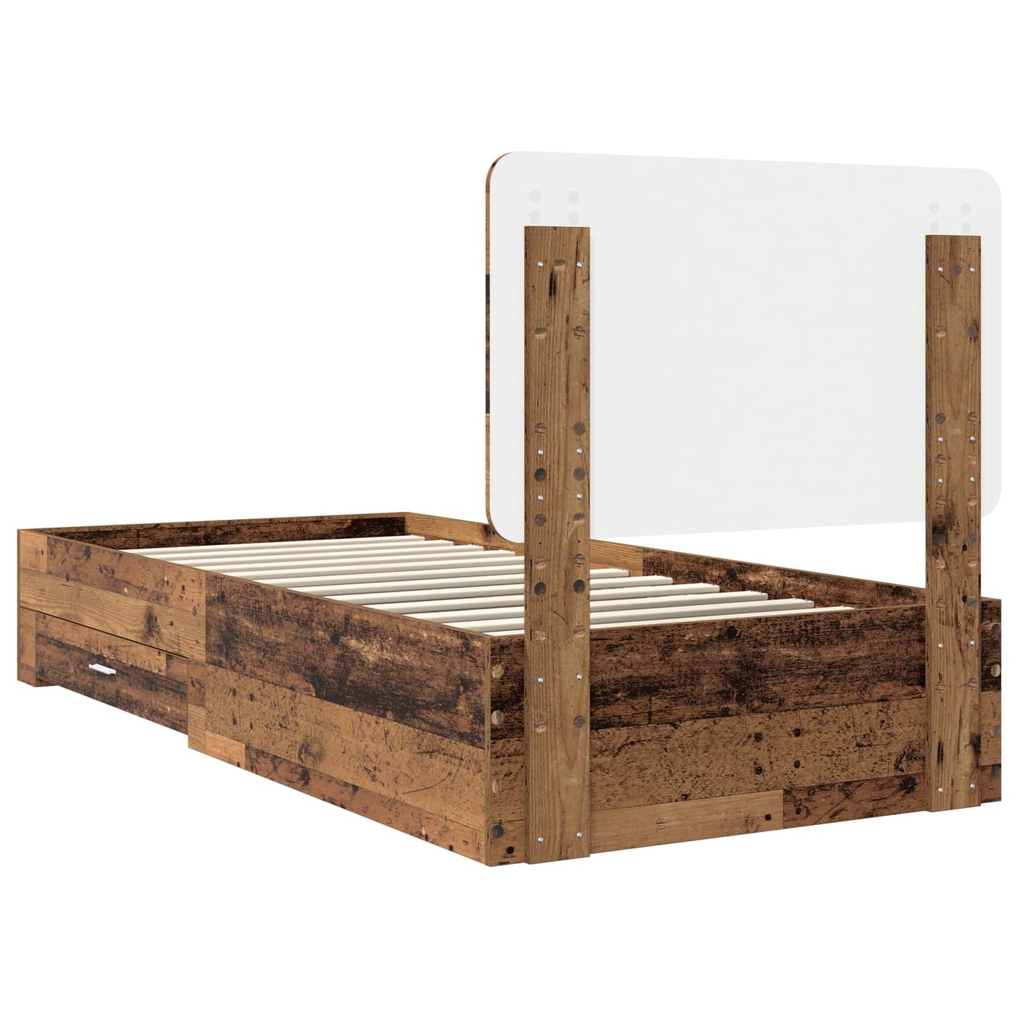 Bed Frame with Headboard Old Wood 90 x 190 cm Engineered Wood