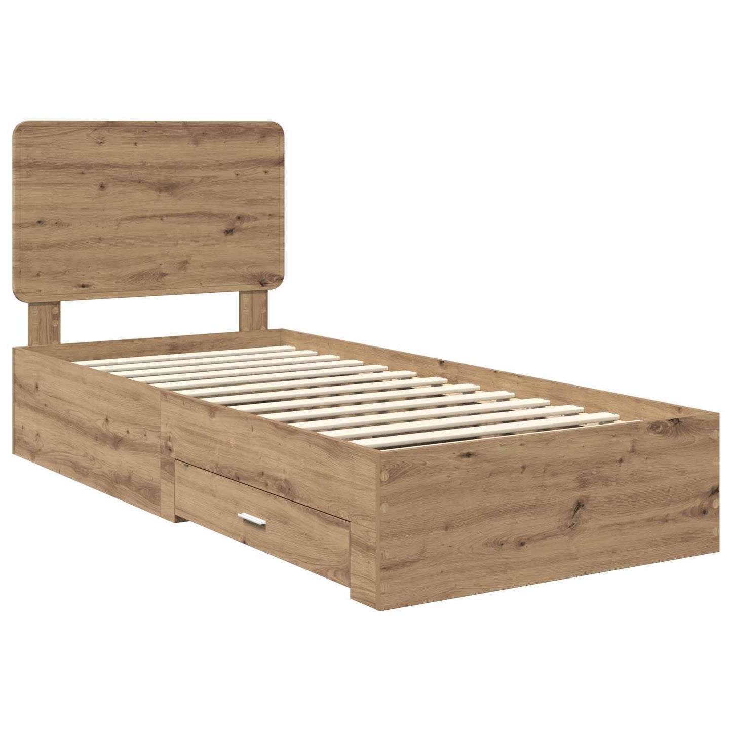 Bed Frame with Drawer Artisan Oak 90 x 190 cm Engineered Wood
