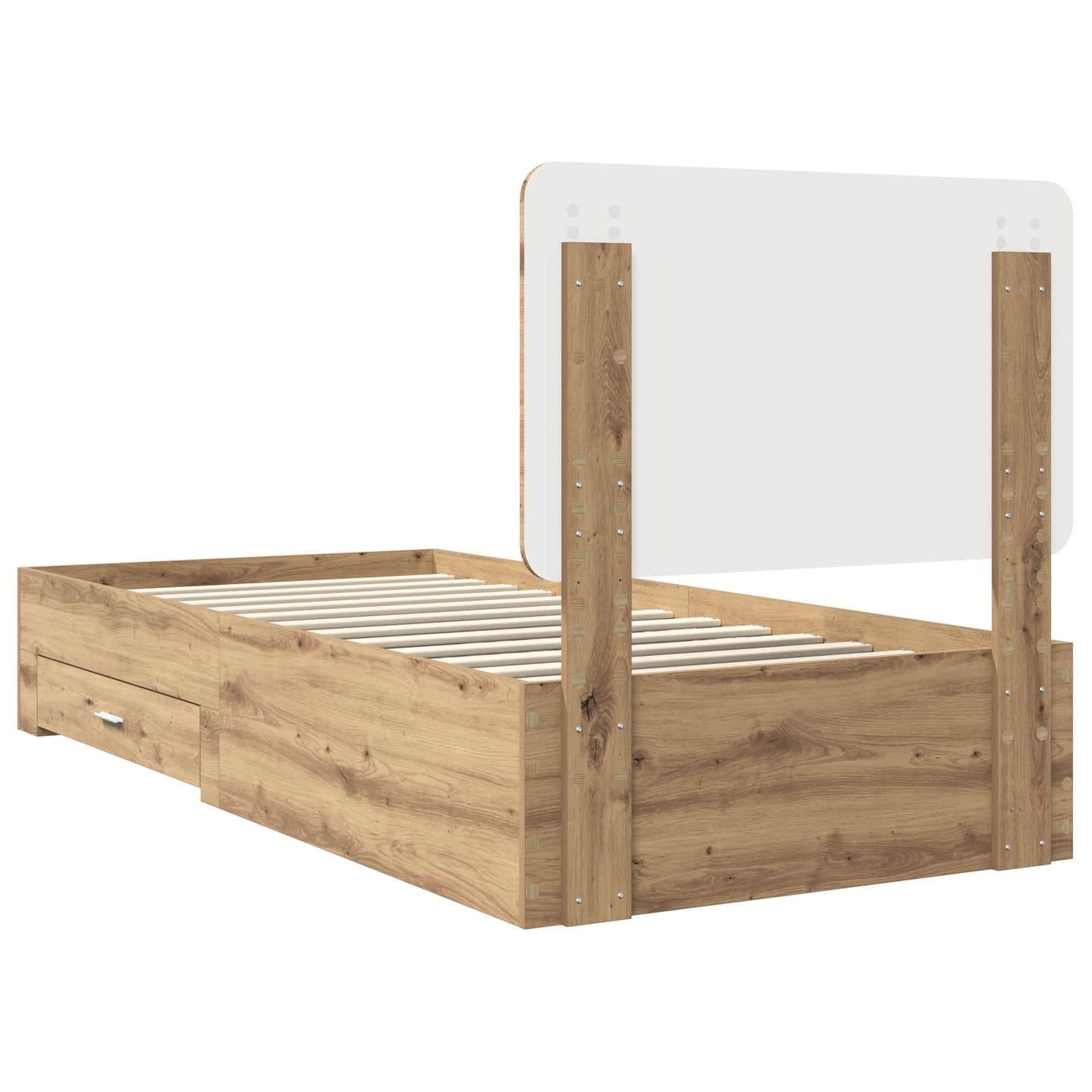 Bed Frame with Drawer Artisan Oak 90 x 190 cm Engineered Wood