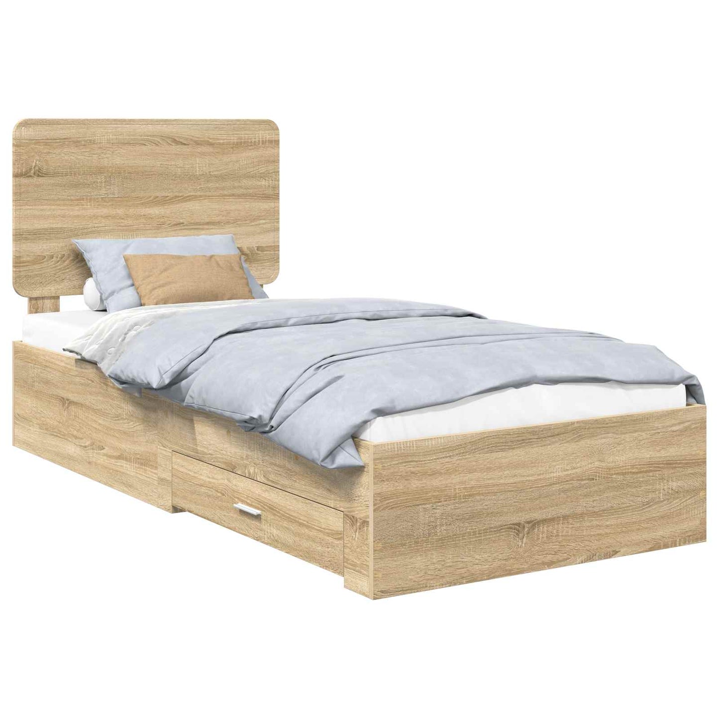 Bed Frame with Headboard Sonoma Oak 75 x 190 cm Engineered Wood