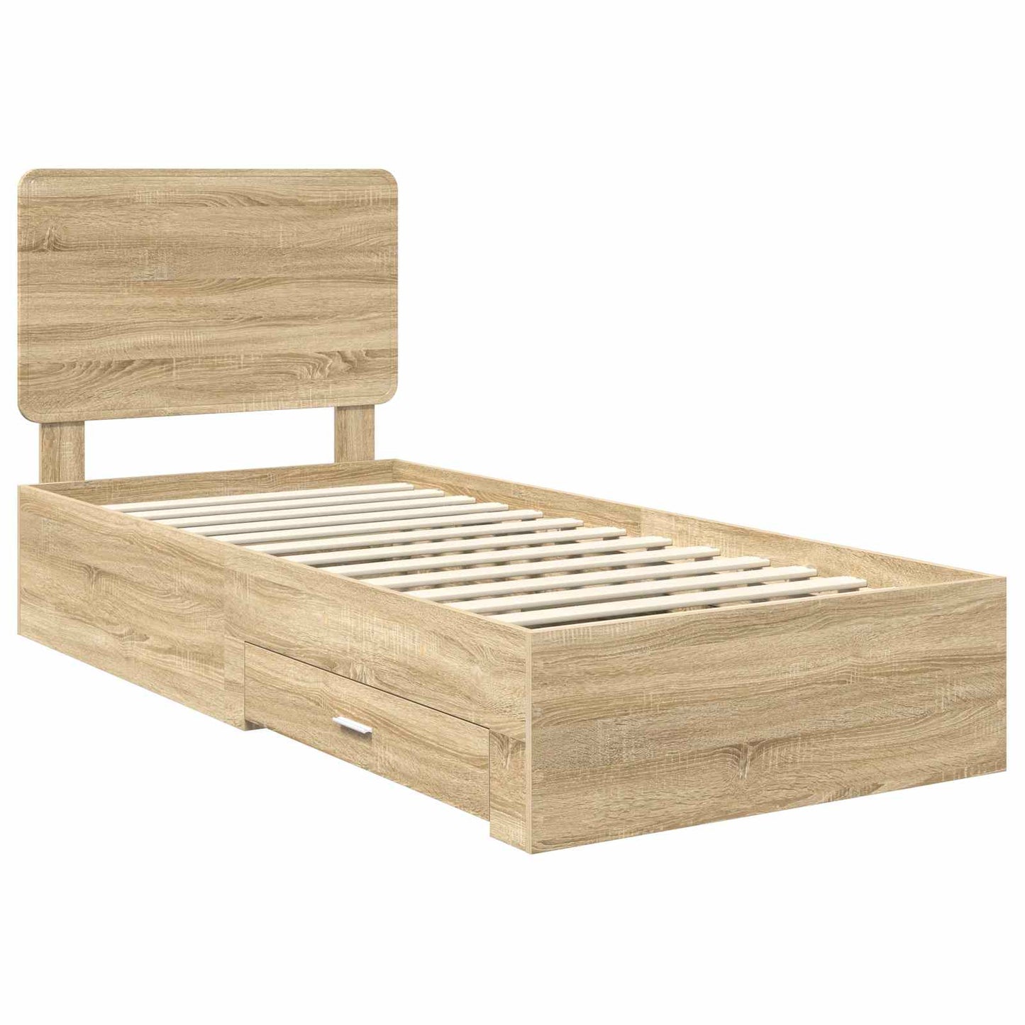 Bed Frame with Headboard Sonoma Oak 75 x 190 cm Engineered Wood