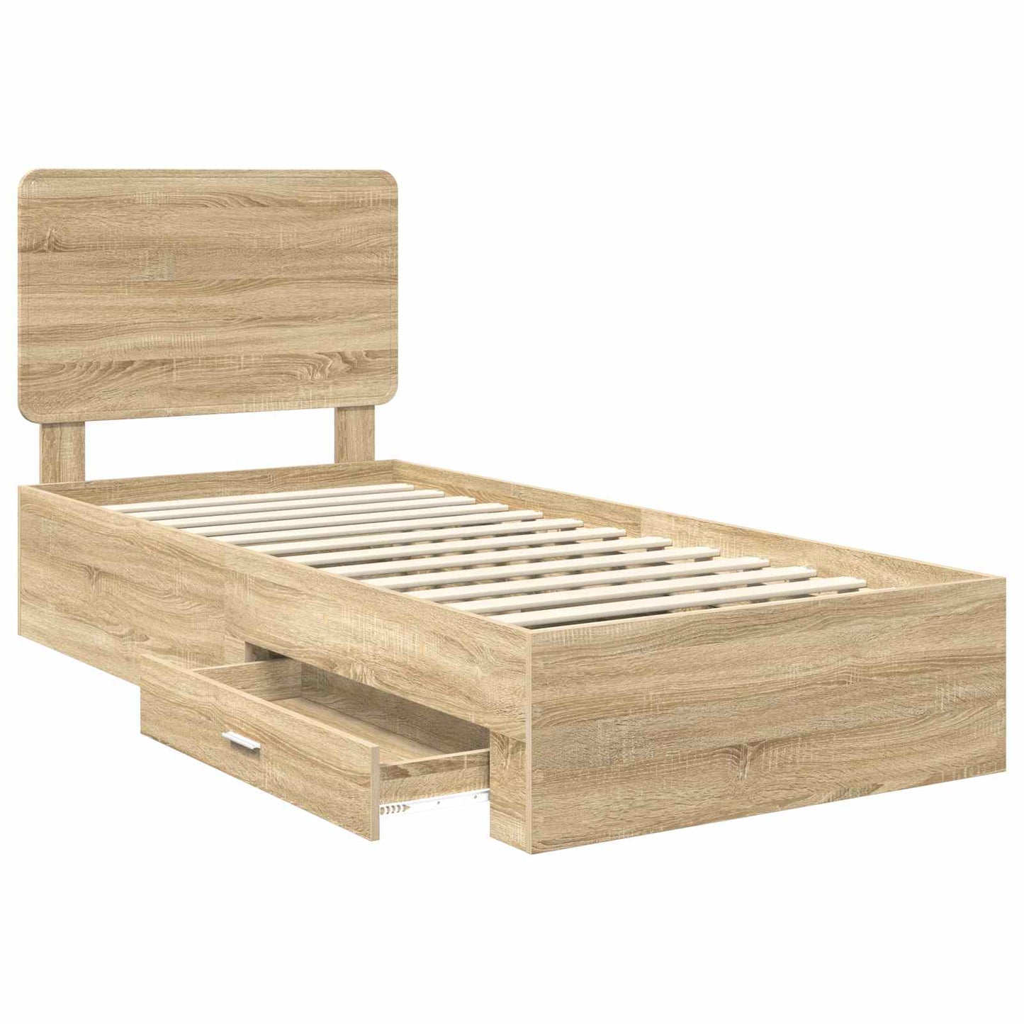 Bed Frame with Headboard Sonoma Oak 75 x 190 cm Engineered Wood