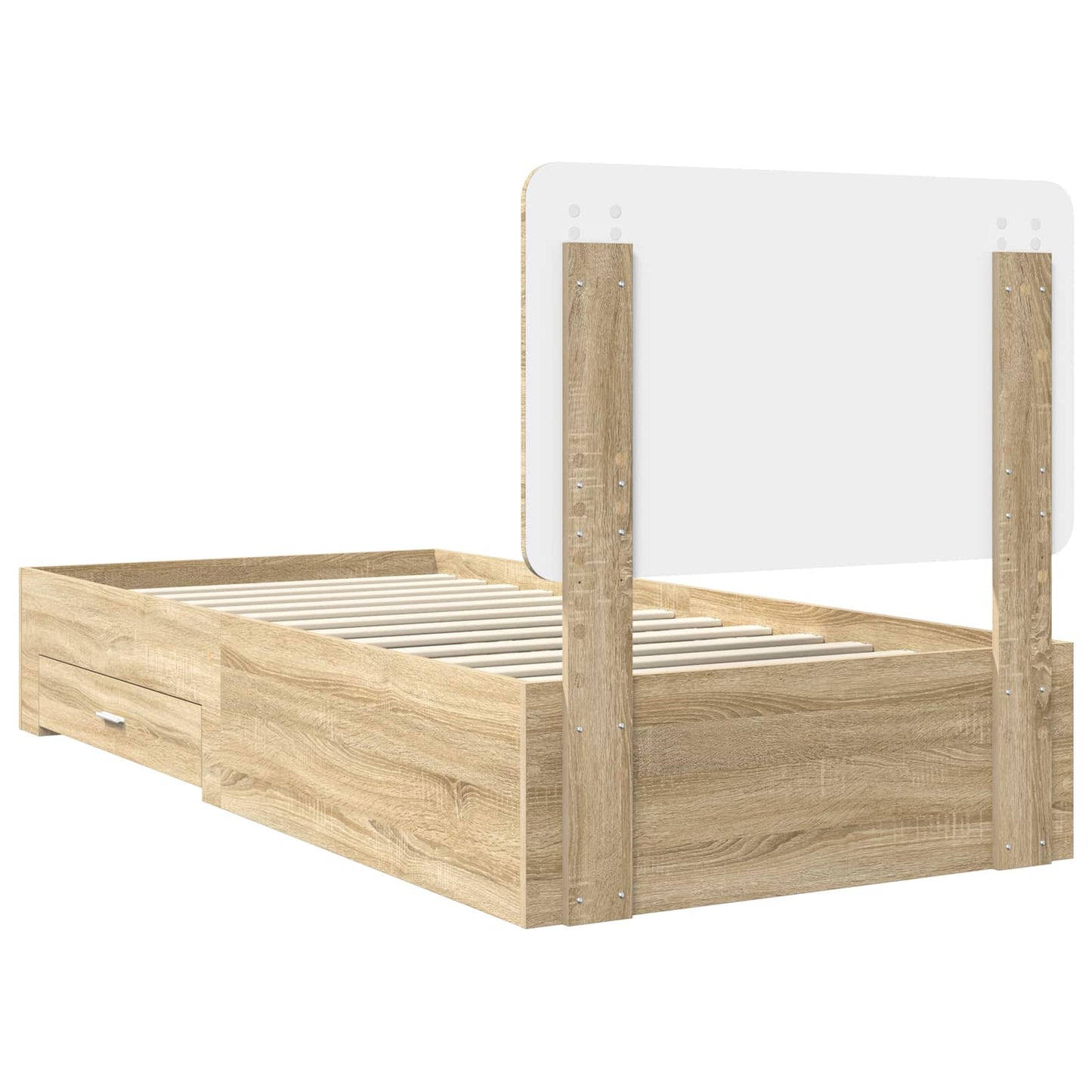 Bed Frame with Headboard Sonoma Oak 75 x 190 cm Engineered Wood