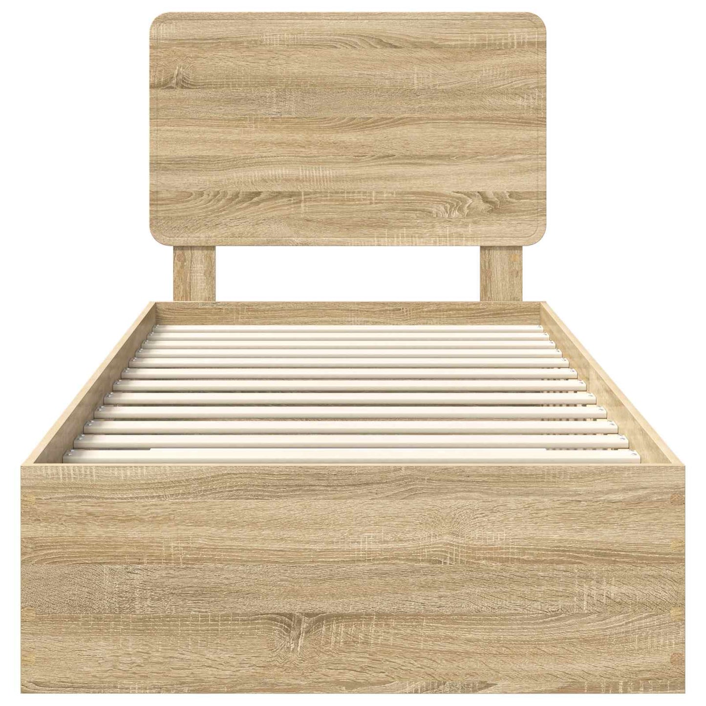 Bed Frame with Headboard Sonoma Oak 75 x 190 cm Engineered Wood
