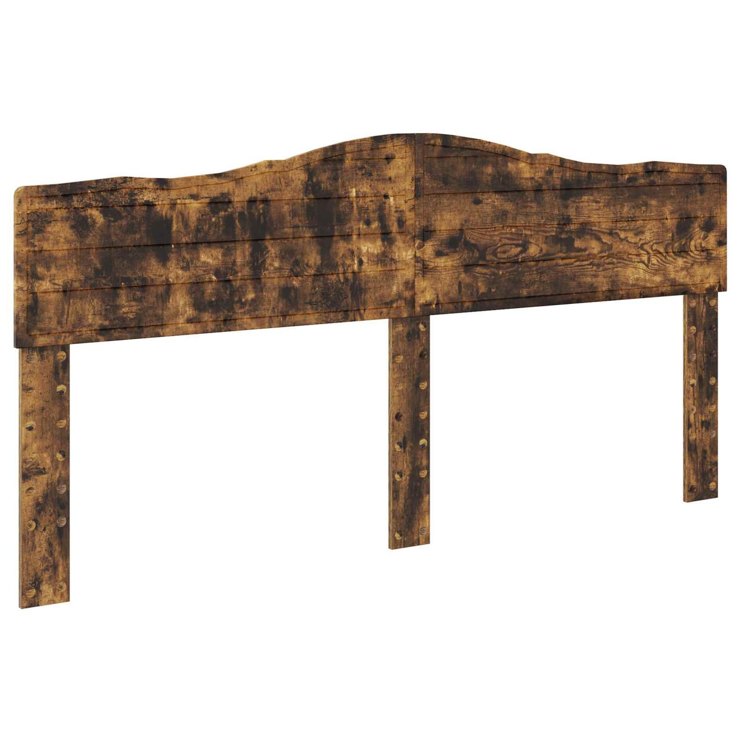 Bed Frame Smoked Oak 200 x 200 cm Solid Pine Wood
