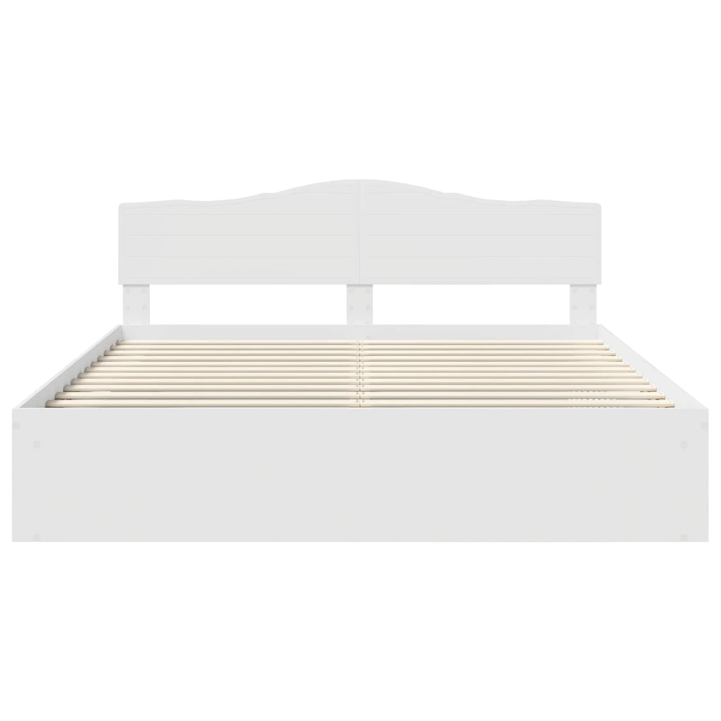 Bed Frame with Headboard White 180 x 200 cm Solid Pine Wood