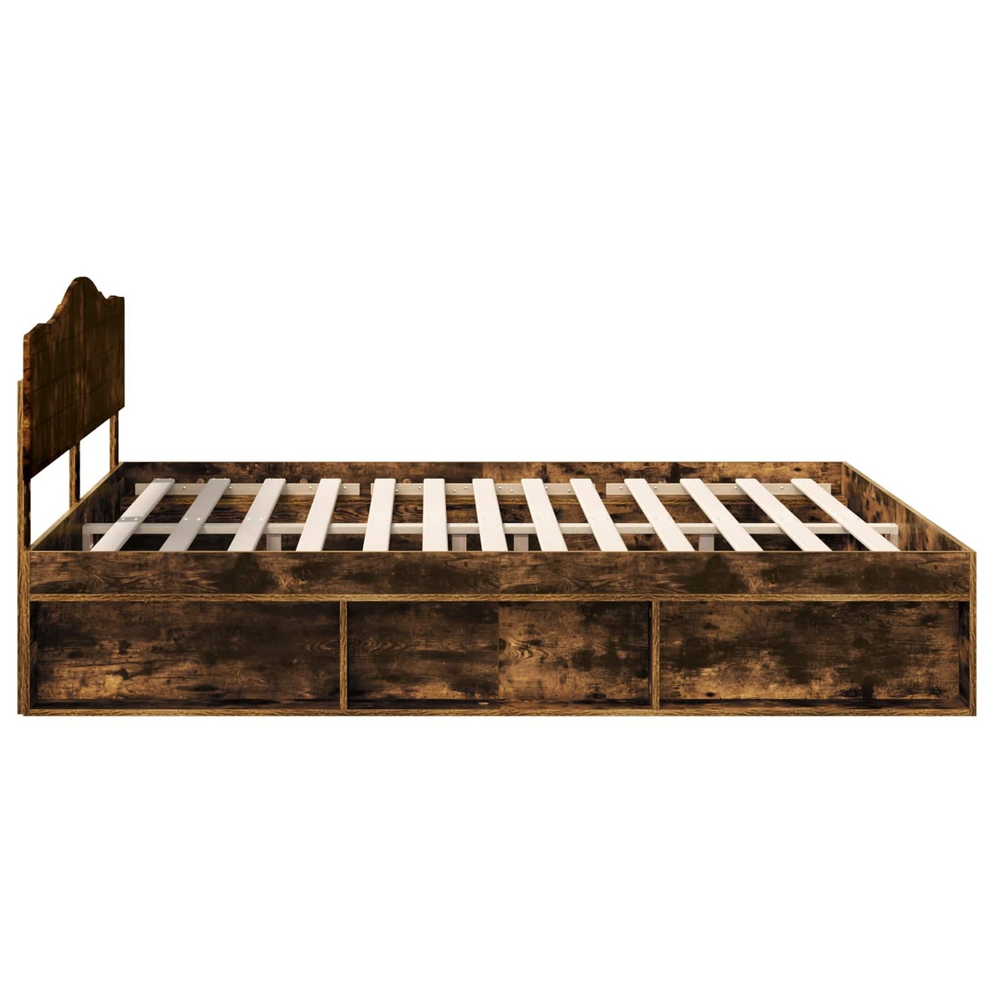 Bed Frame Smoked Oak 180 x 200 cm Solid Pine Wood