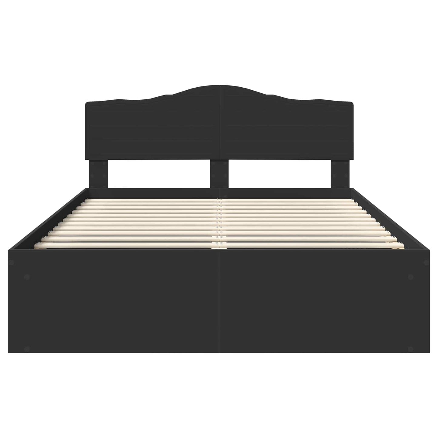 Bed Frame with Headboard Black 160 x 200 cm Solid Pine Wood