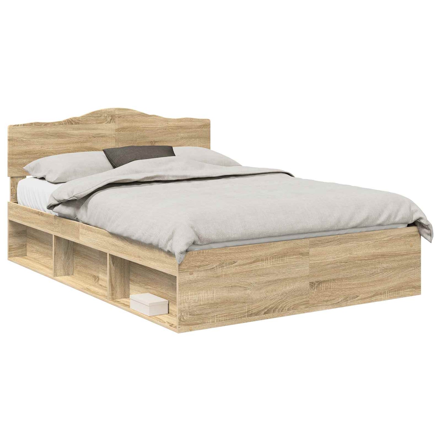 Bed Frame with Headboard Sonoma 160 x 200 cm Solid Pine Wood