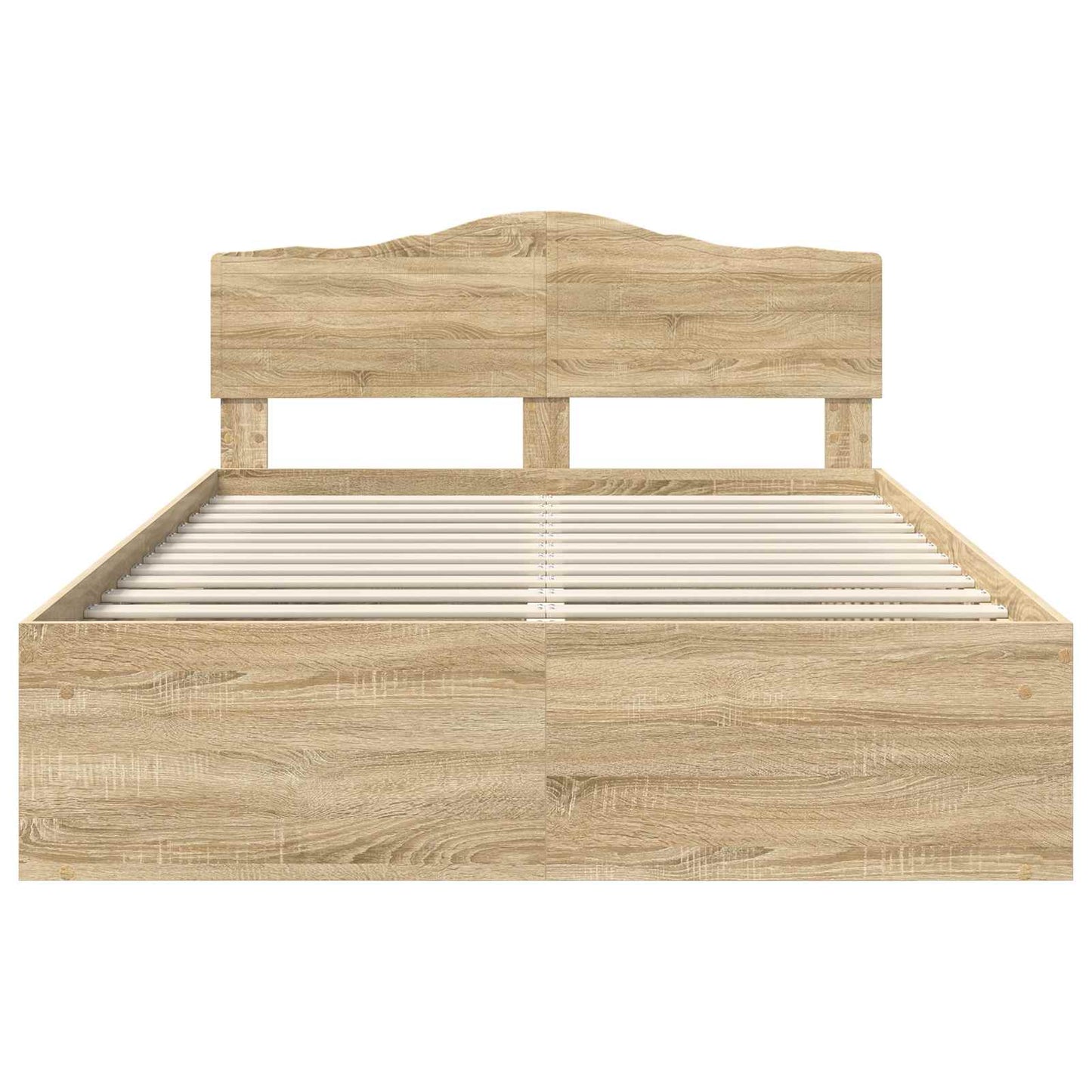 Bed Frame with Headboard Sonoma 160 x 200 cm Solid Pine Wood