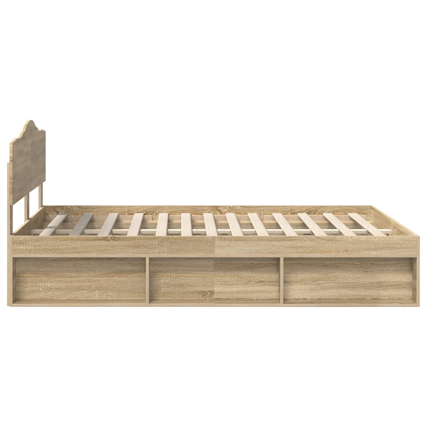 Bed Frame with Headboard Sonoma 160 x 200 cm Solid Pine Wood