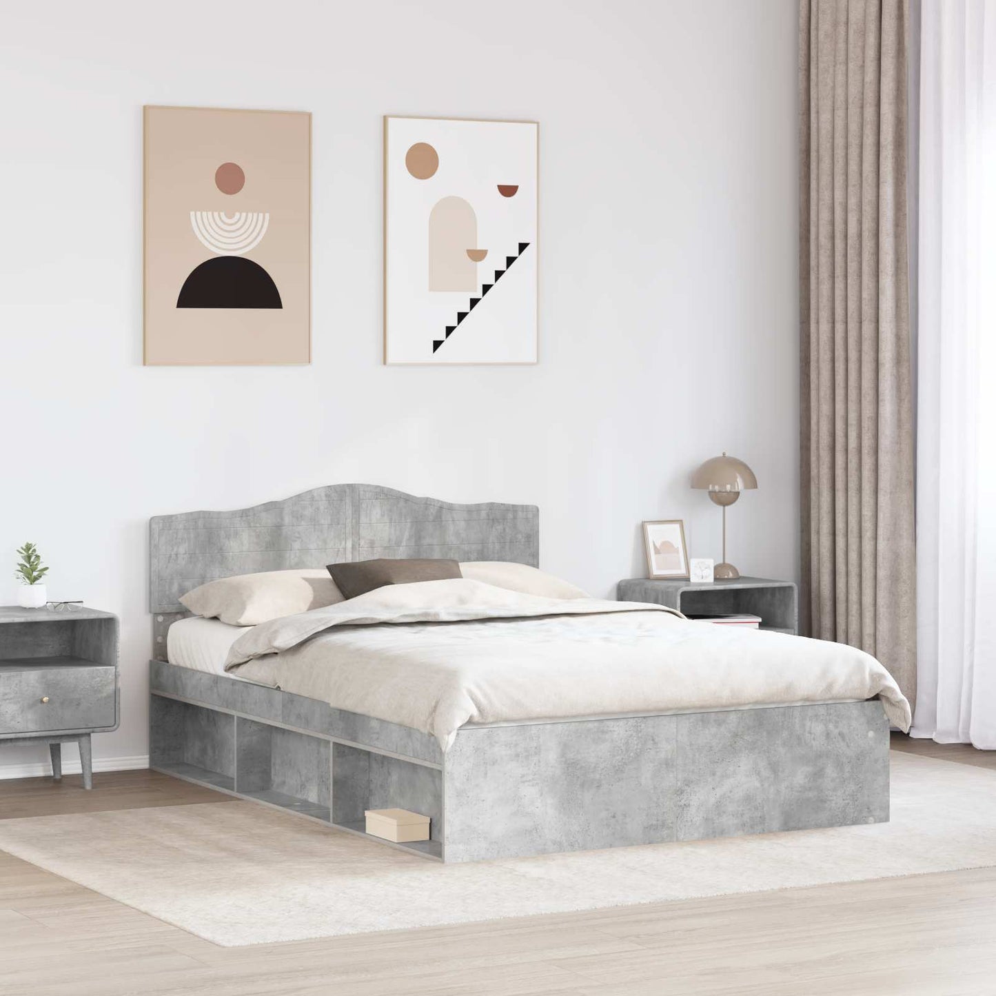 Bed Frame with Headboard Concerte 160 x 200 cm Solid Pine Wood