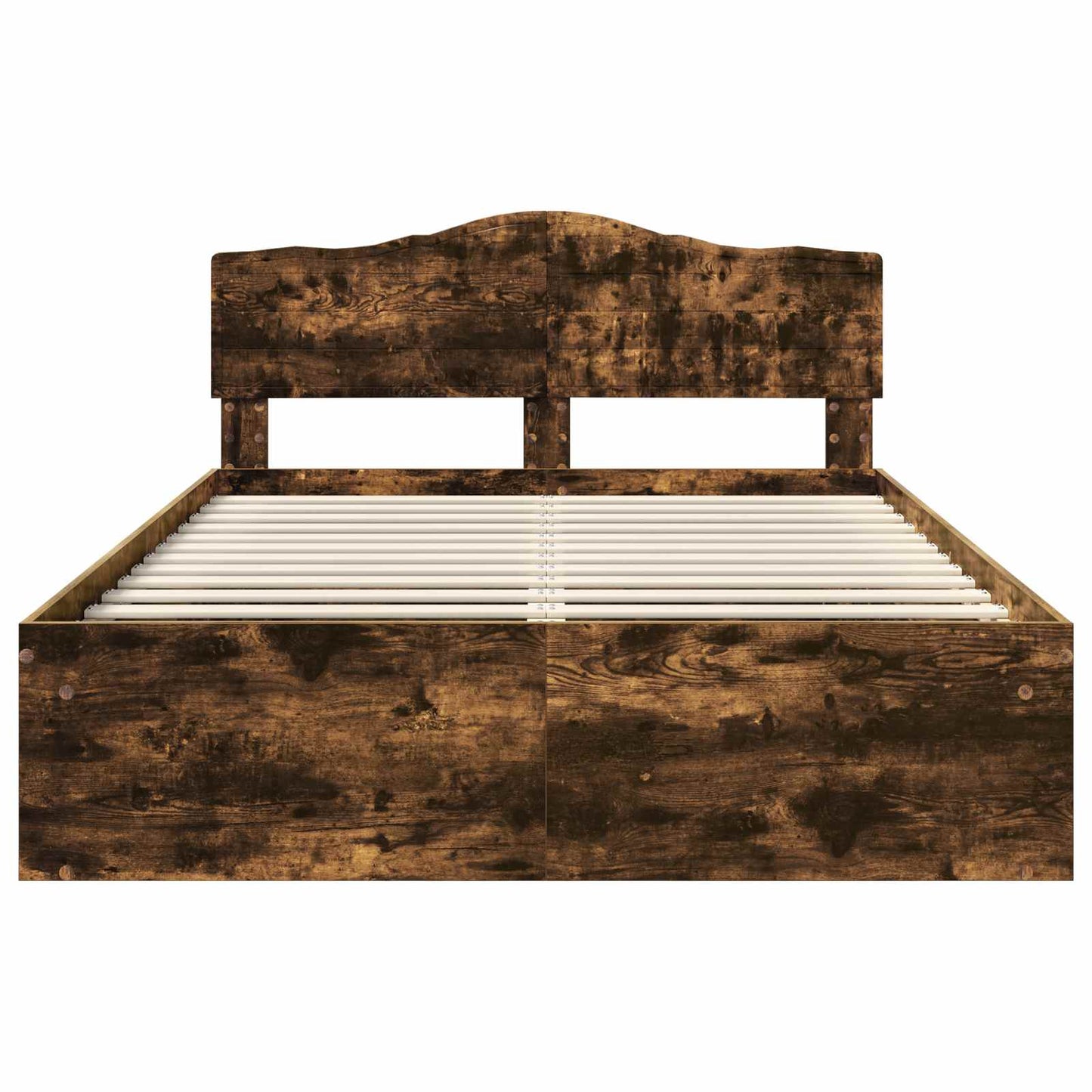Bed Frame Smoked Oak 150 x 200 cm Solid Pine Wood