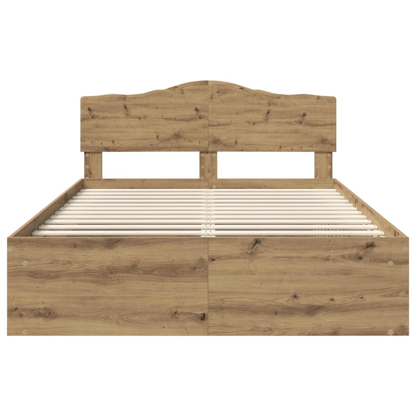 Bed Frame Artisian Oak 150 x 200 cm Solid Pine Wood