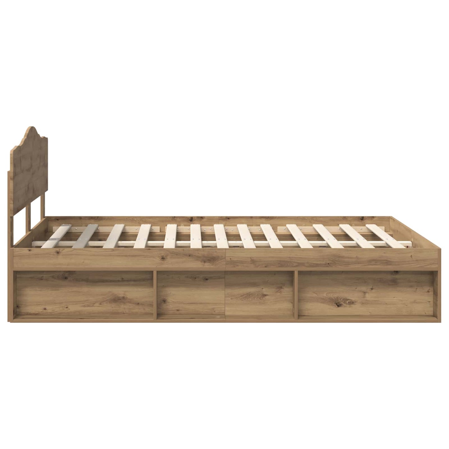 Bed Frame Artisian Oak 150 x 200 cm Solid Pine Wood