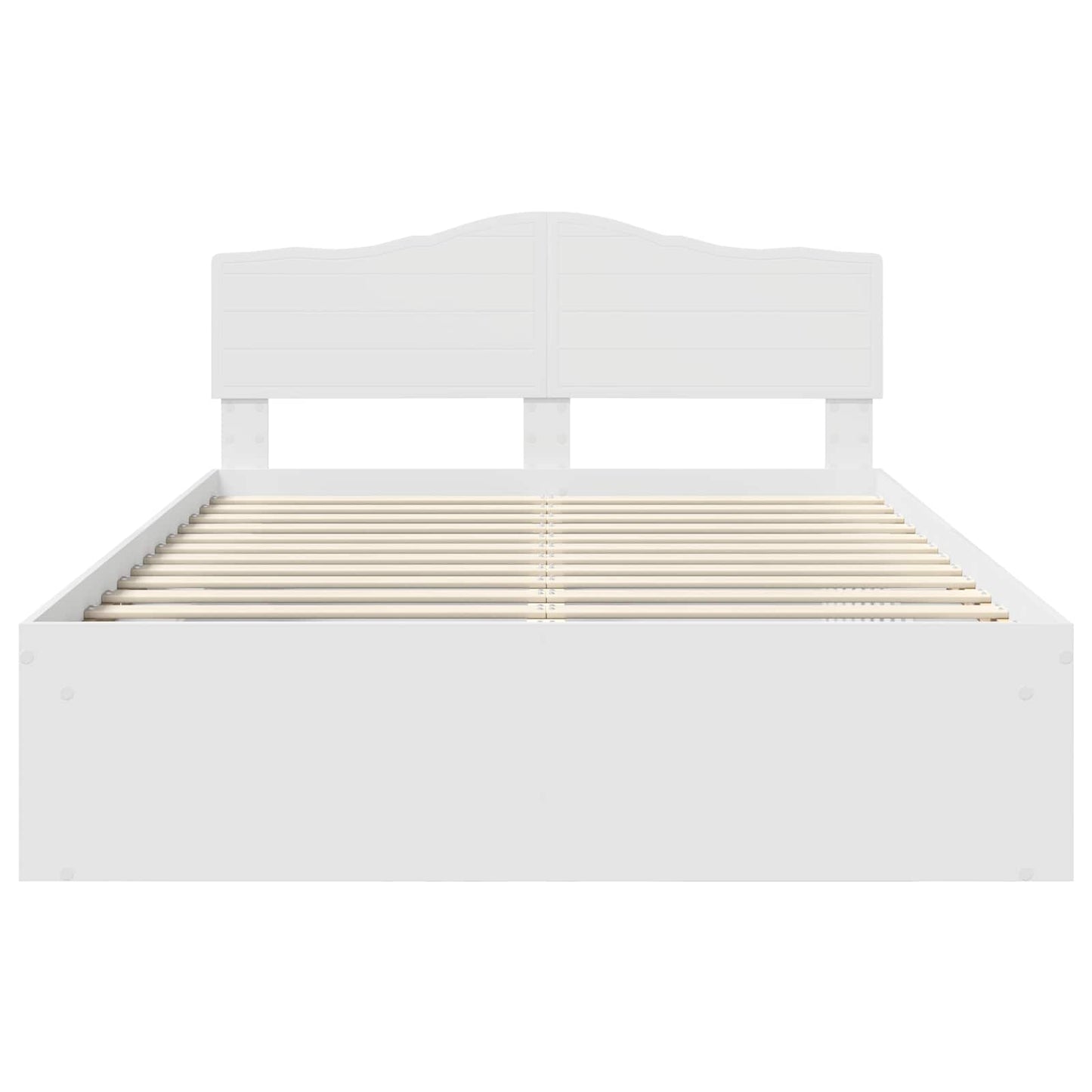 Bed Frame with Headboard White 140 x 200 cm Solid Pine Wood