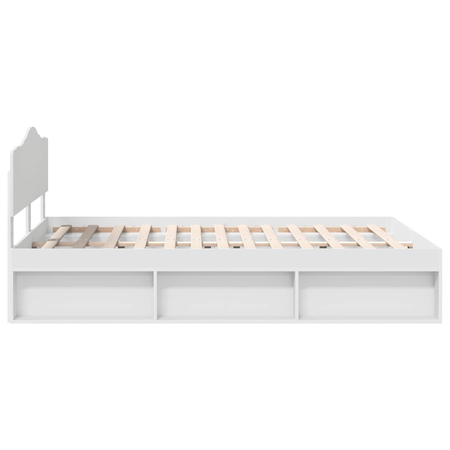 Bed Frame with Headboard White 140 x 200 cm Solid Pine Wood