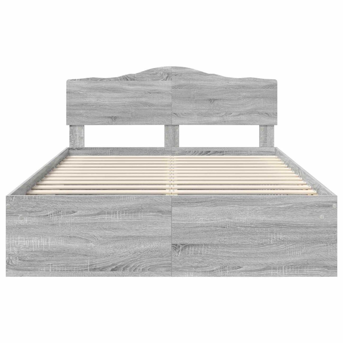 Bed Frame Grey Sonoma 140 x 200 cm Solid Pine Wood