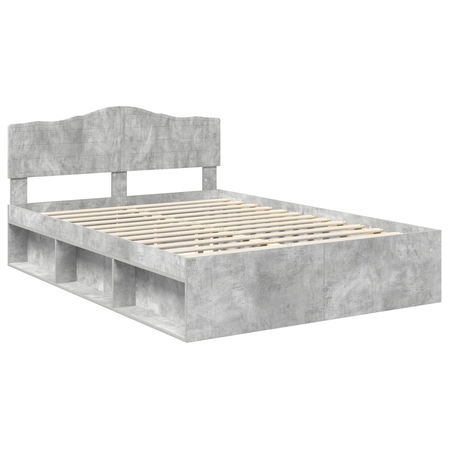 Bed Frame with Headboard Concerte 140 x 190 cm Solid Pine Wood