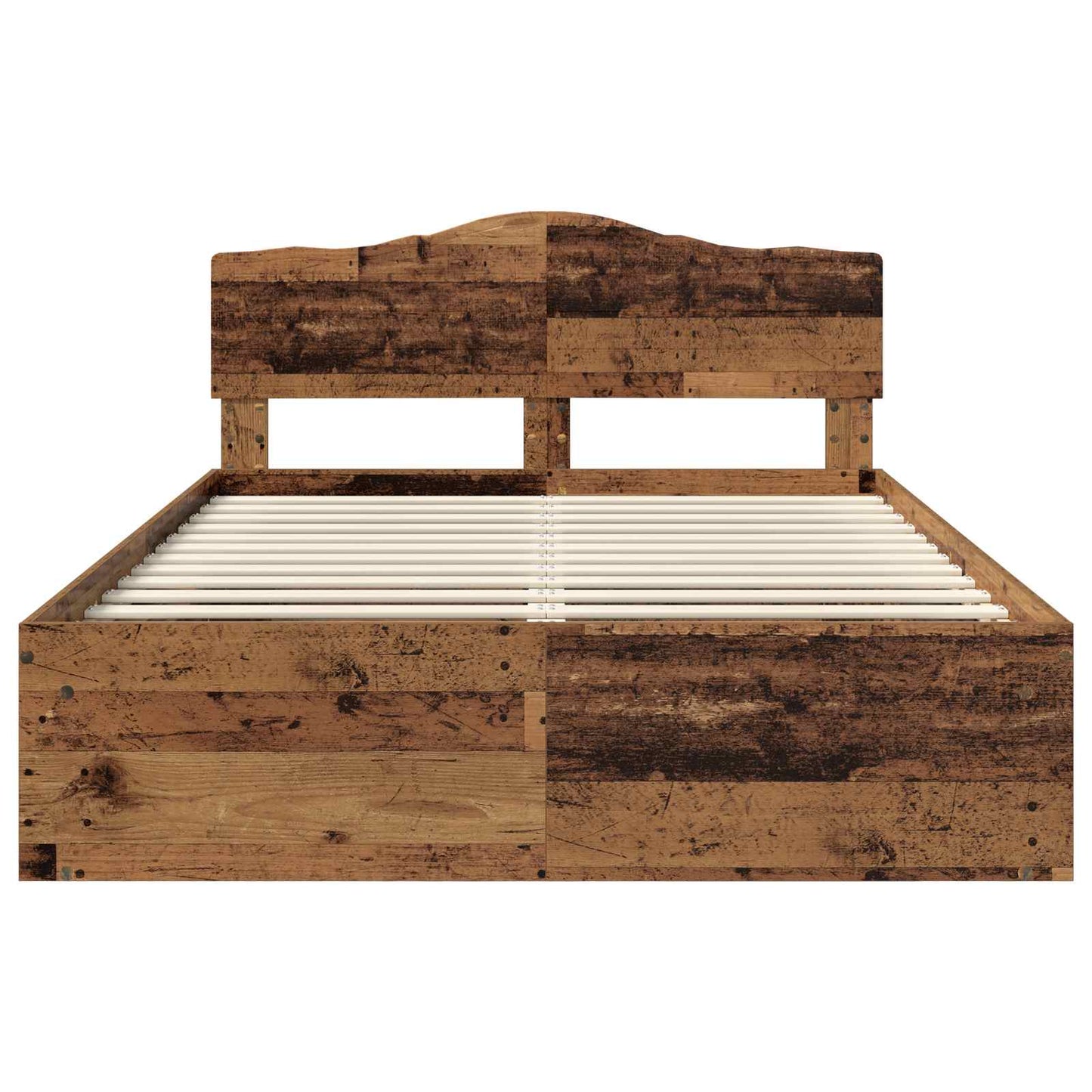 Bed Frame with Headboard Old Wood 140 x 190 cm Solid Pine Wood