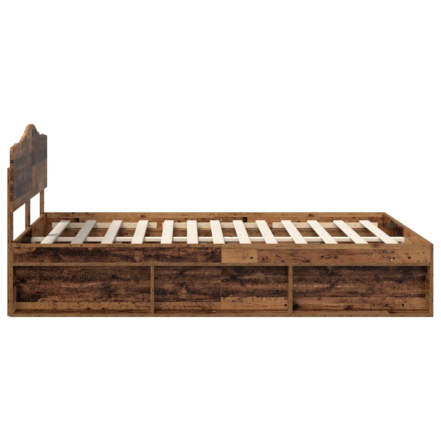 Bed Frame with Headboard Old Wood 140 x 190 cm Solid Pine Wood