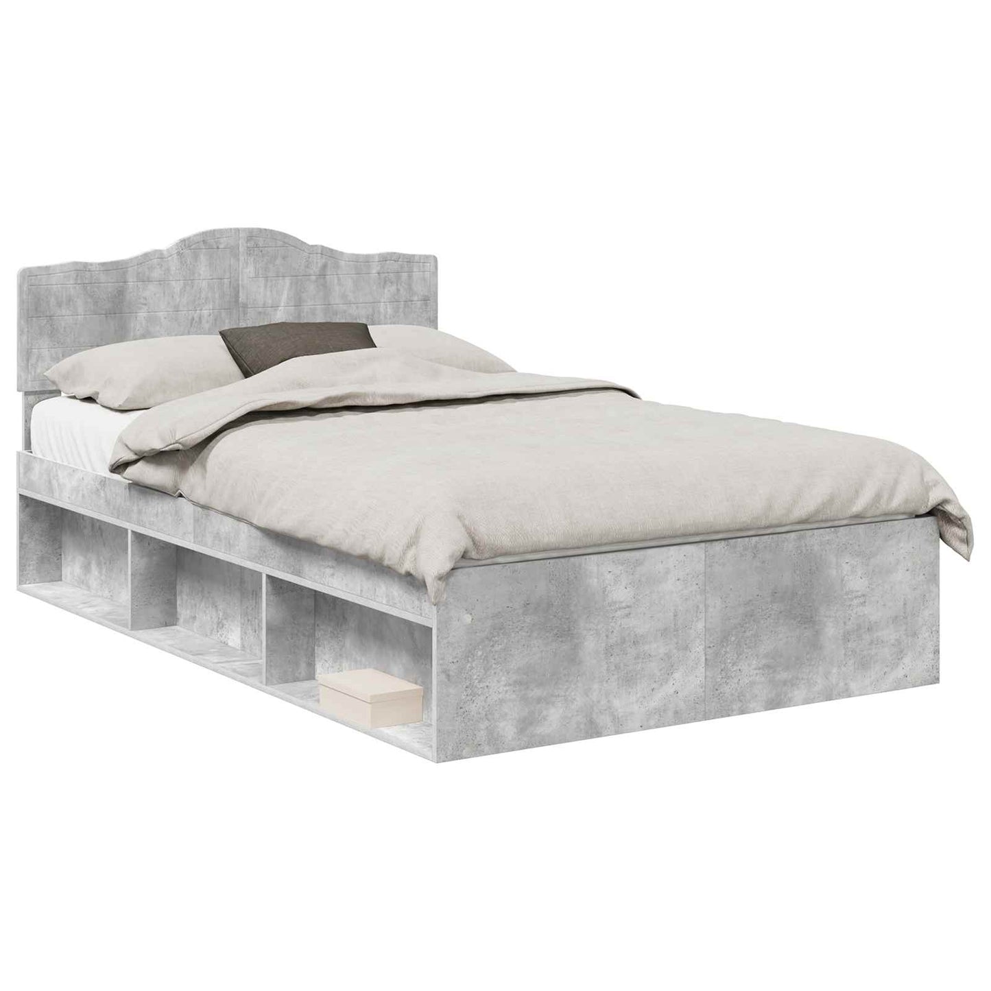 Bed Frame Concerte Grey 135 x 190 cm Solid Pine Wood
