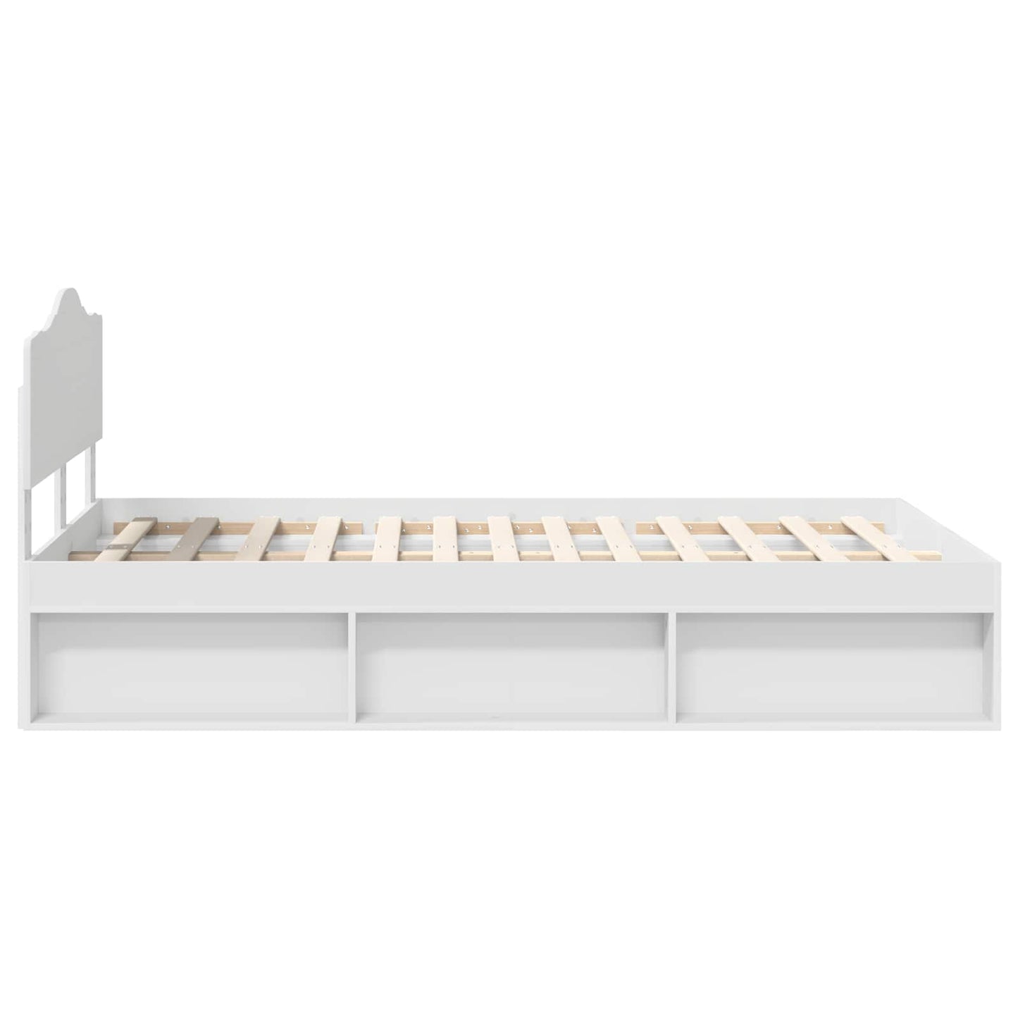 Bed Frame with Headboard White 120 x 200 cm Solid Pine Wood