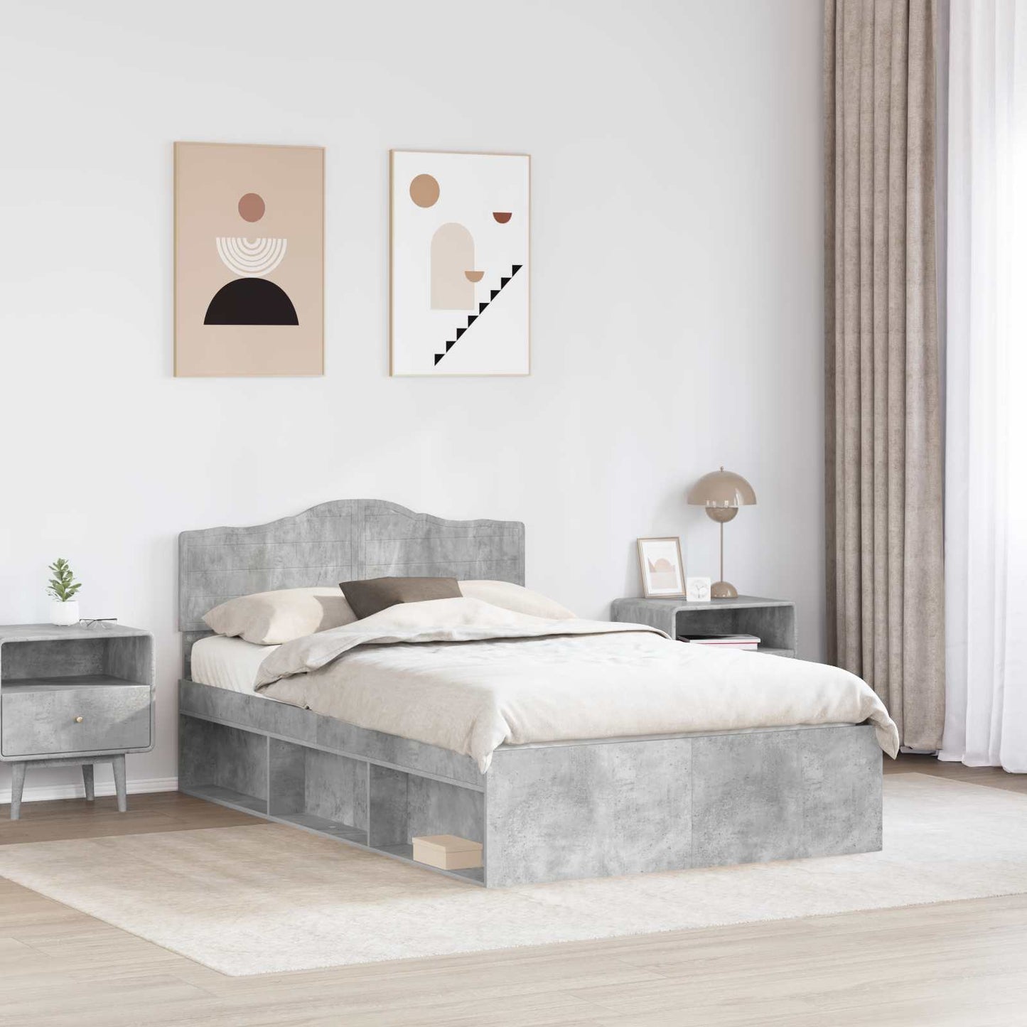 Bed Frame with Headboard Concerte 120 x 200 cm Solid Pine Wood