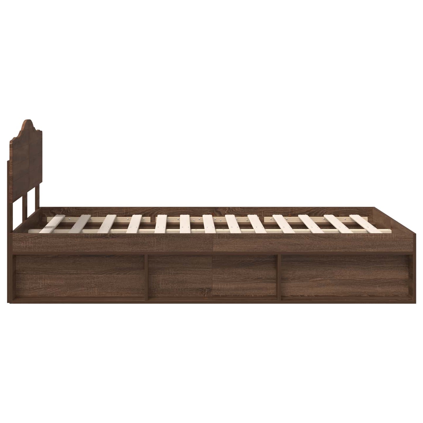 Bed Frame with Headboard Brown Oak 120 x 200 cm Solid Pine Wood