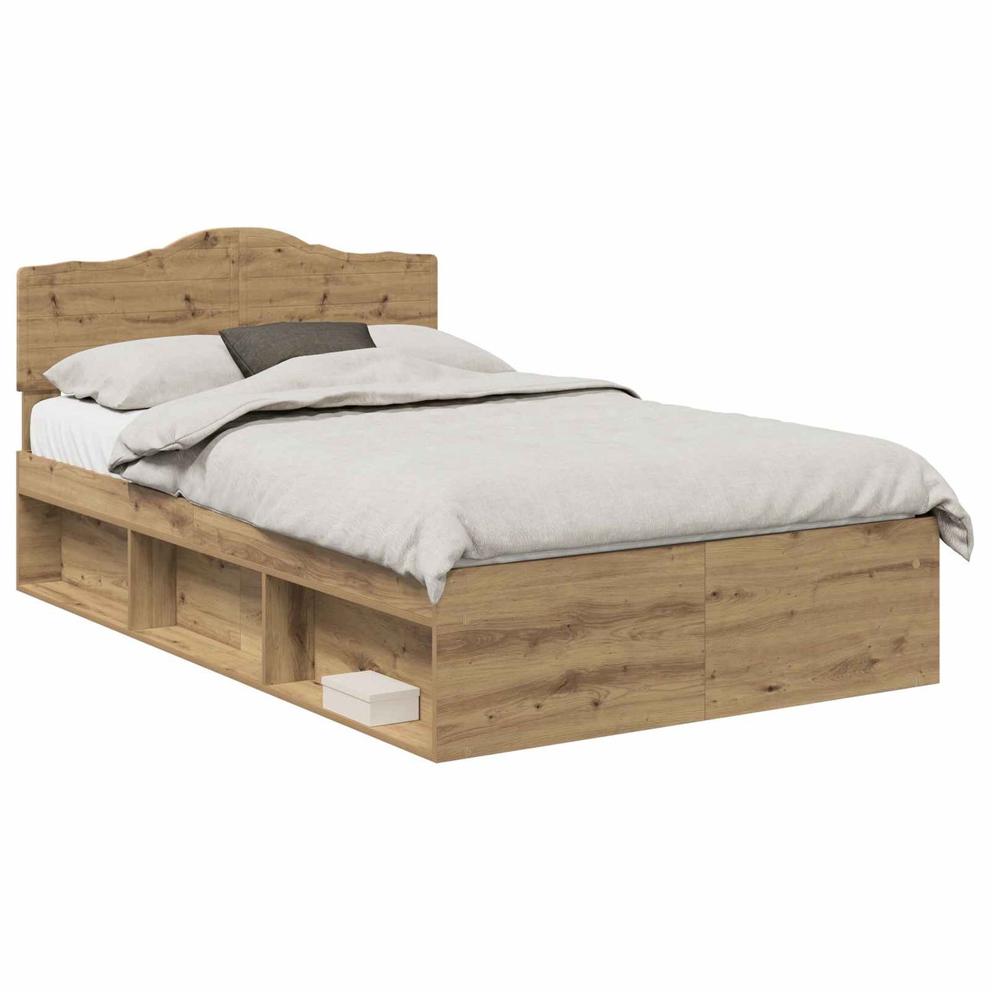 Bed Frame Artisian Oak 120 x 200 cm Solid Pine Wood
