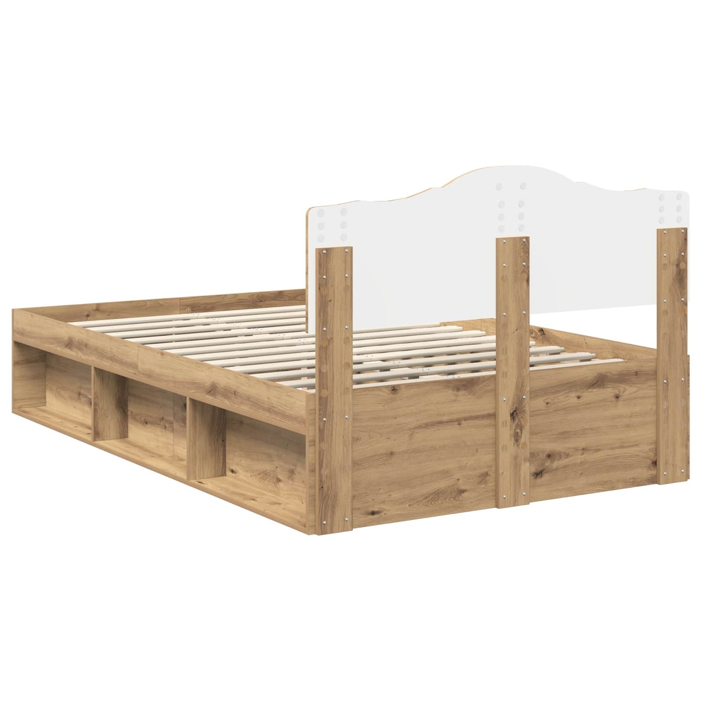 Bed Frame Artisian Oak 120 x 200 cm Solid Pine Wood